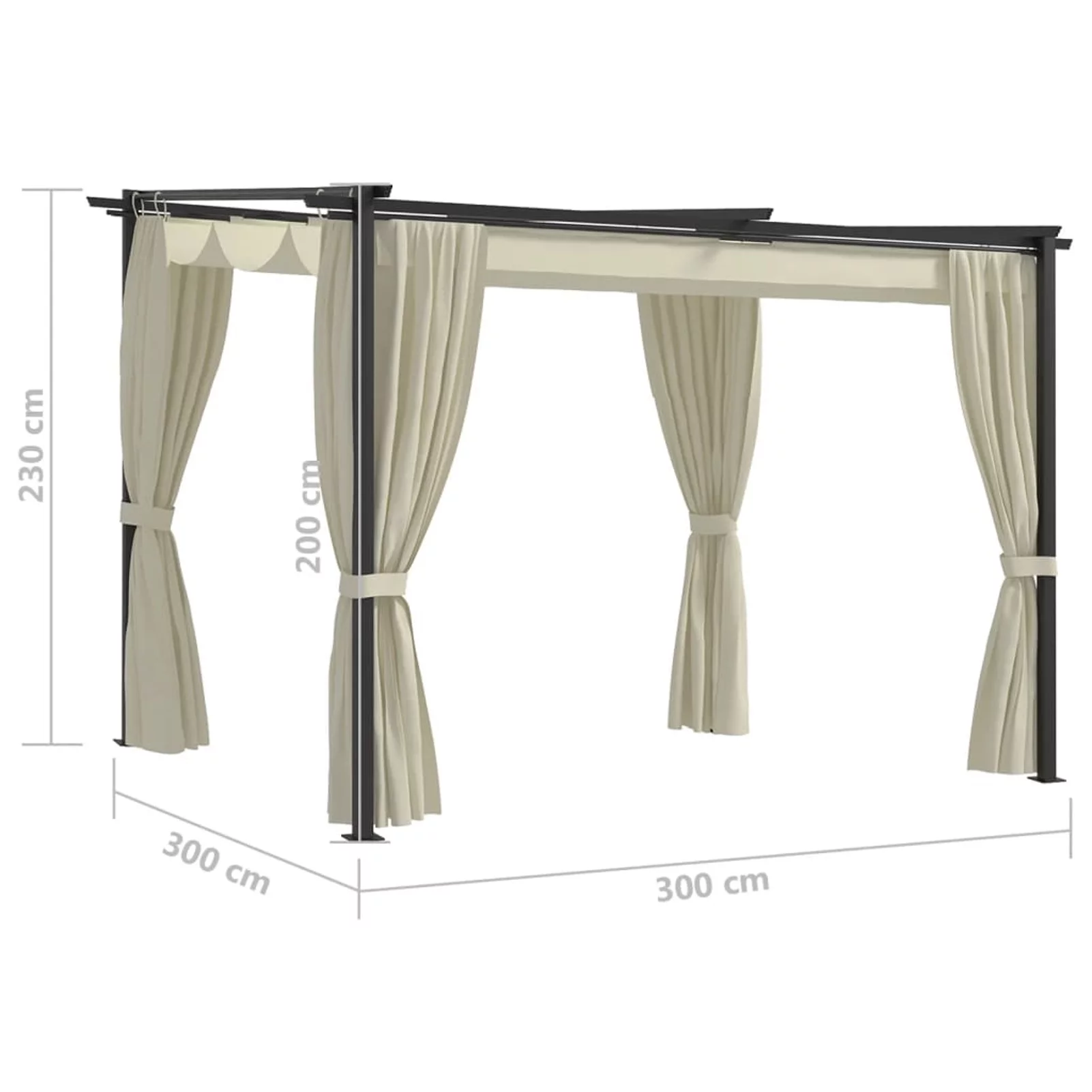 Andoer Gazebo with Curtains 9.8'x9.8' Steel