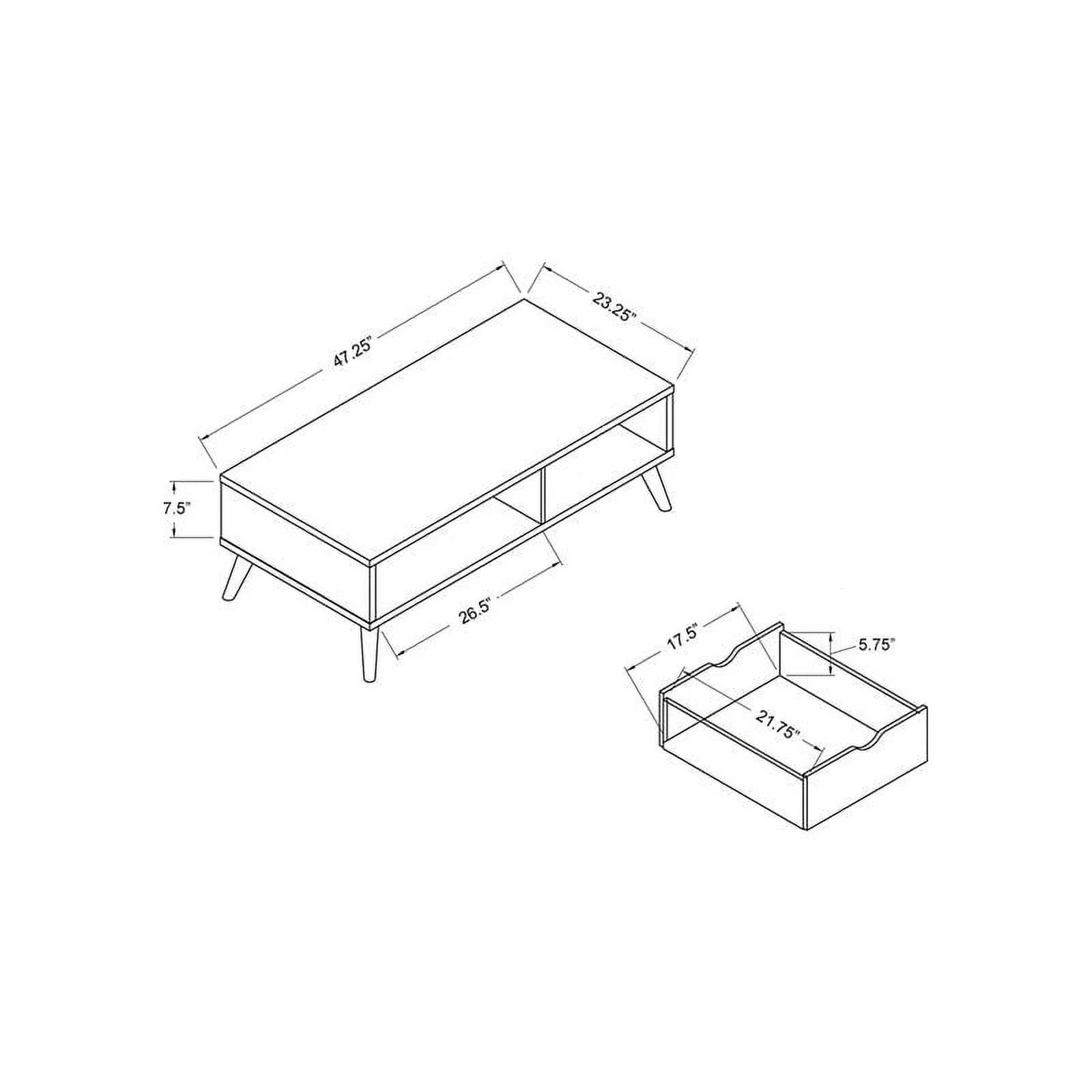 Furniture of America Paulson Wood 1-Drawer Coffee Table in White and Dark Gray
