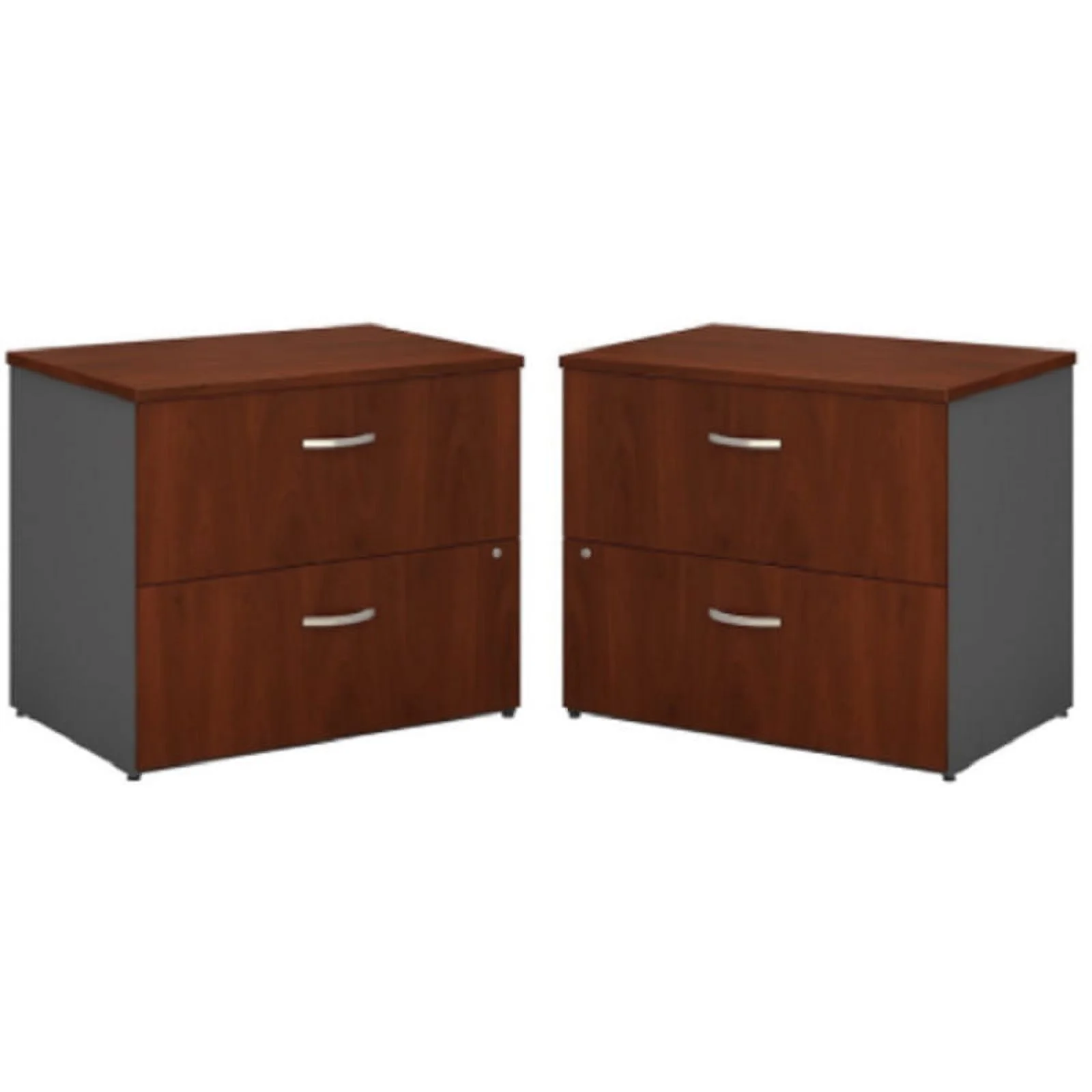 Home Square 2 Piece Wood Filing Cabinet Set with 2 Drawer in Hansen Cherry