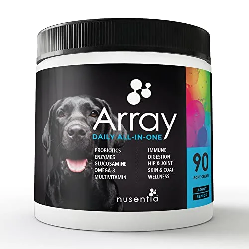 Dog Vitamins with Probiotics & Enzymes: Array Soft Chews (90 CT) : Multifunctional Supplement Treats with Digestive Support
