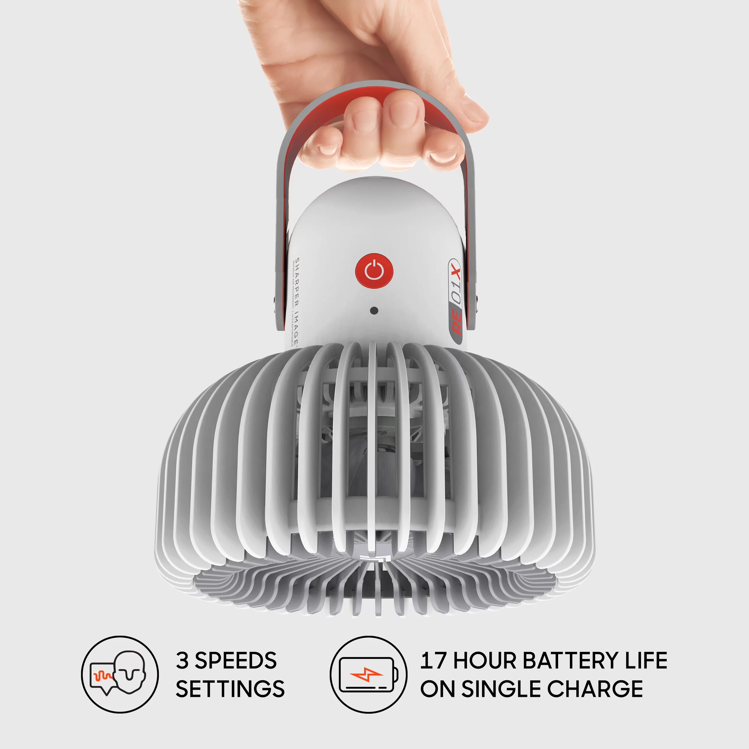 Sharper Image Refresh 01X Rechargeable Travel Fan, 7.2