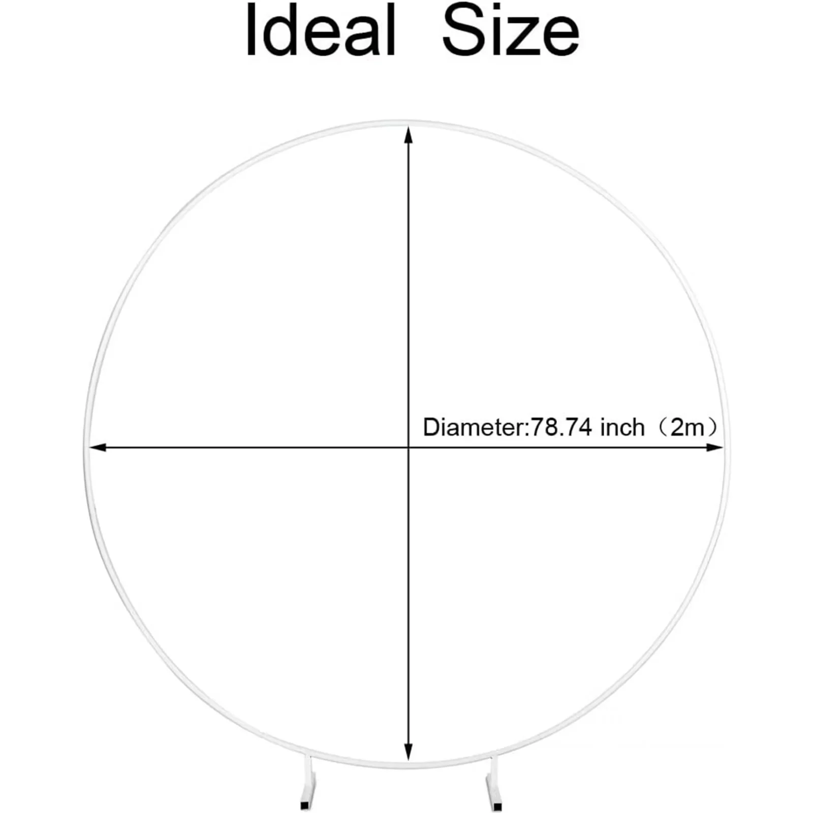 Nuptio Wedding Arch Round Backdrop Stand 6.6Ft White Metal Circle Balloon Arch Frame