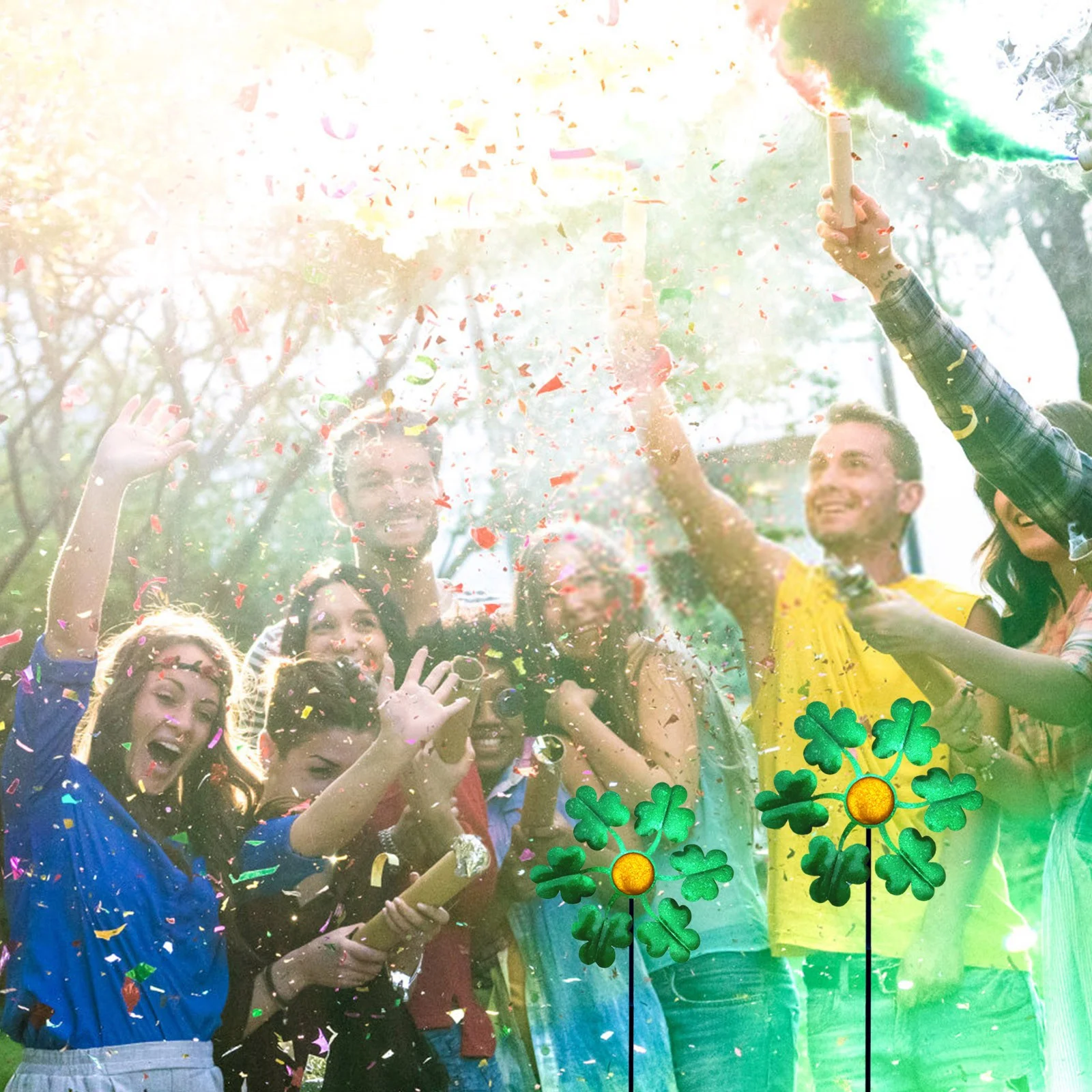 YHAIOGS Windmill Leaf Yard Winnower Garden Stake Ornament Rotating Wind Home Leaf Windmill Plug in Decoration Garden Accessories Outdoor Viewing Home Decoration