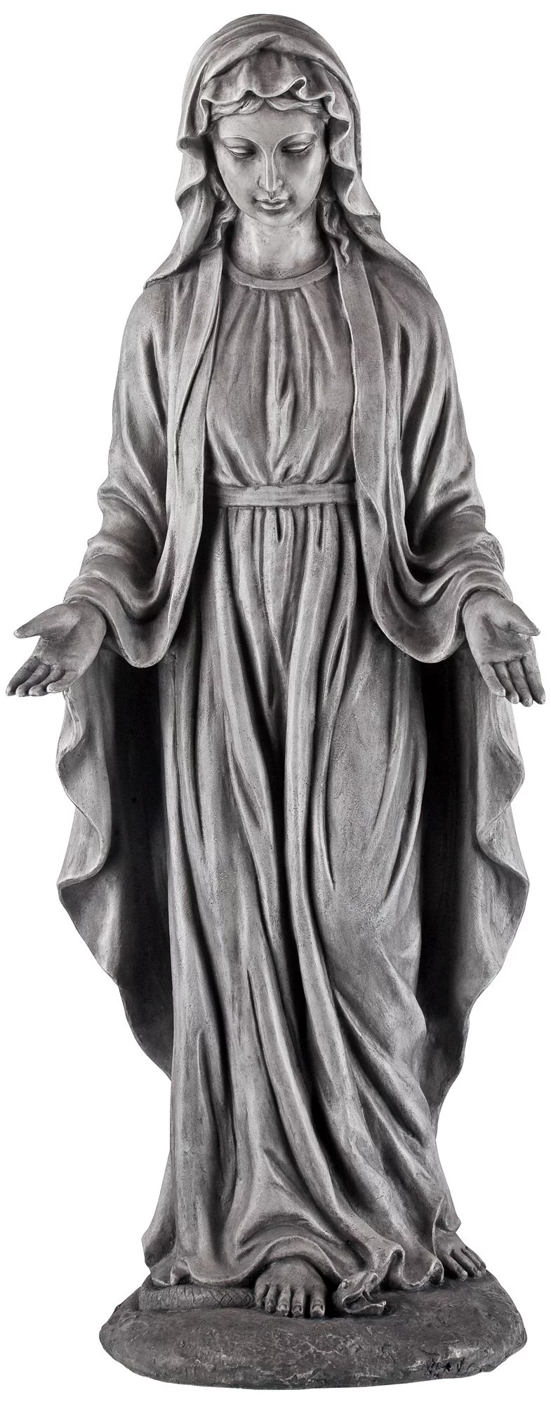 John Timberland Virgin Mary Statue Sculpture Catholic Decor Outdoor Garden Front Porch Patio Gray Stone Finish Ceramic 29
