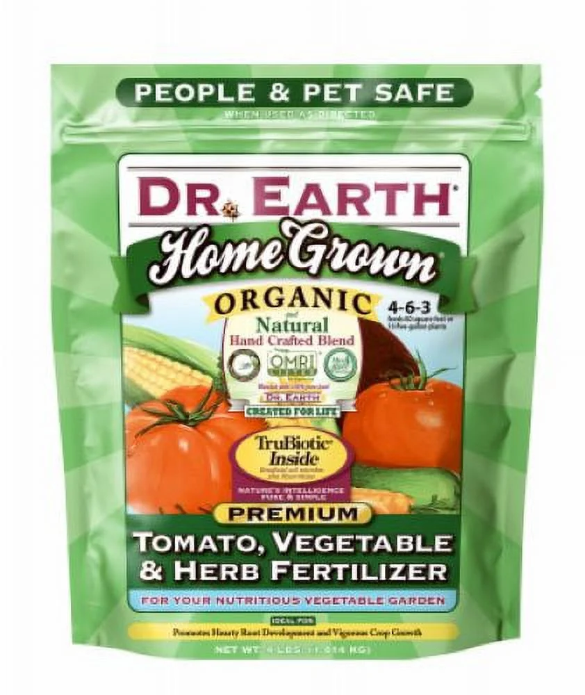 Dr Earth 704P 4 LB Bag of 4-6-3 Organic Tomato Vegetable & Herb Fertilizer - Quantity of 2
