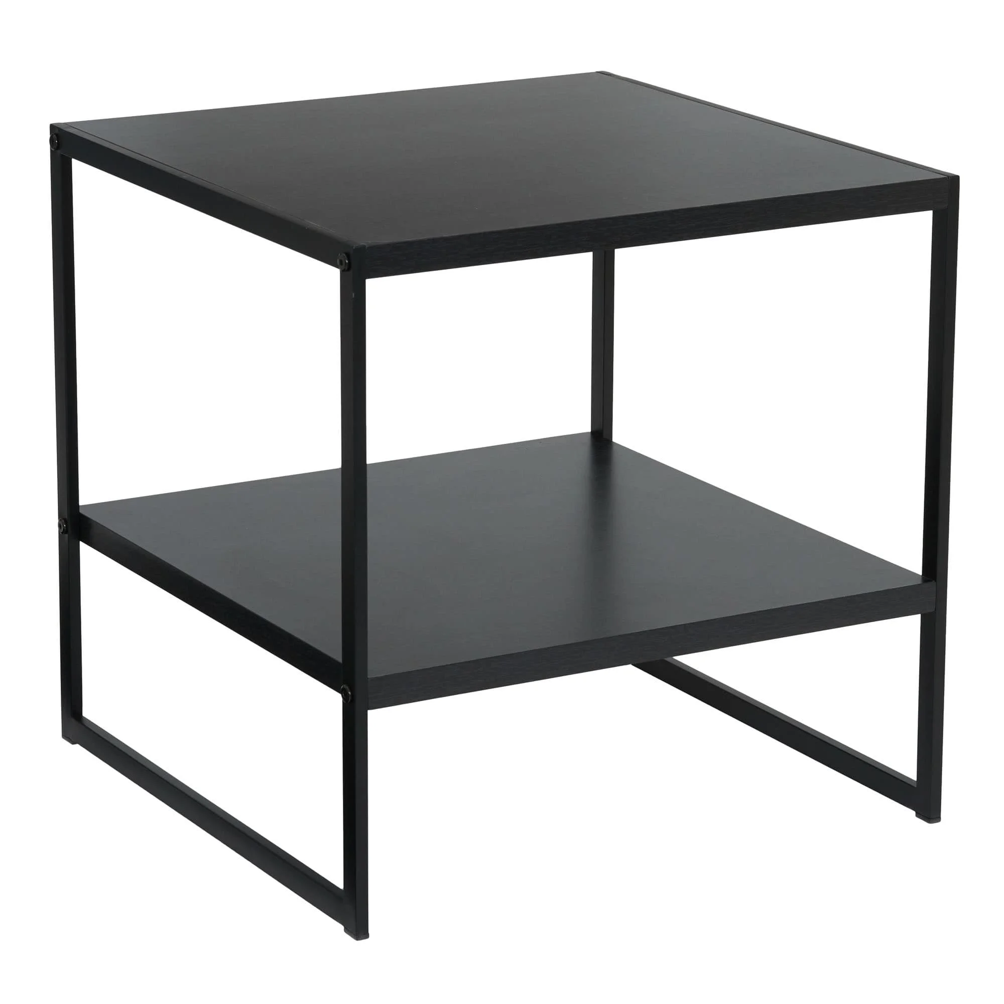 Household Essentials Square End Table in Black Wood Grain