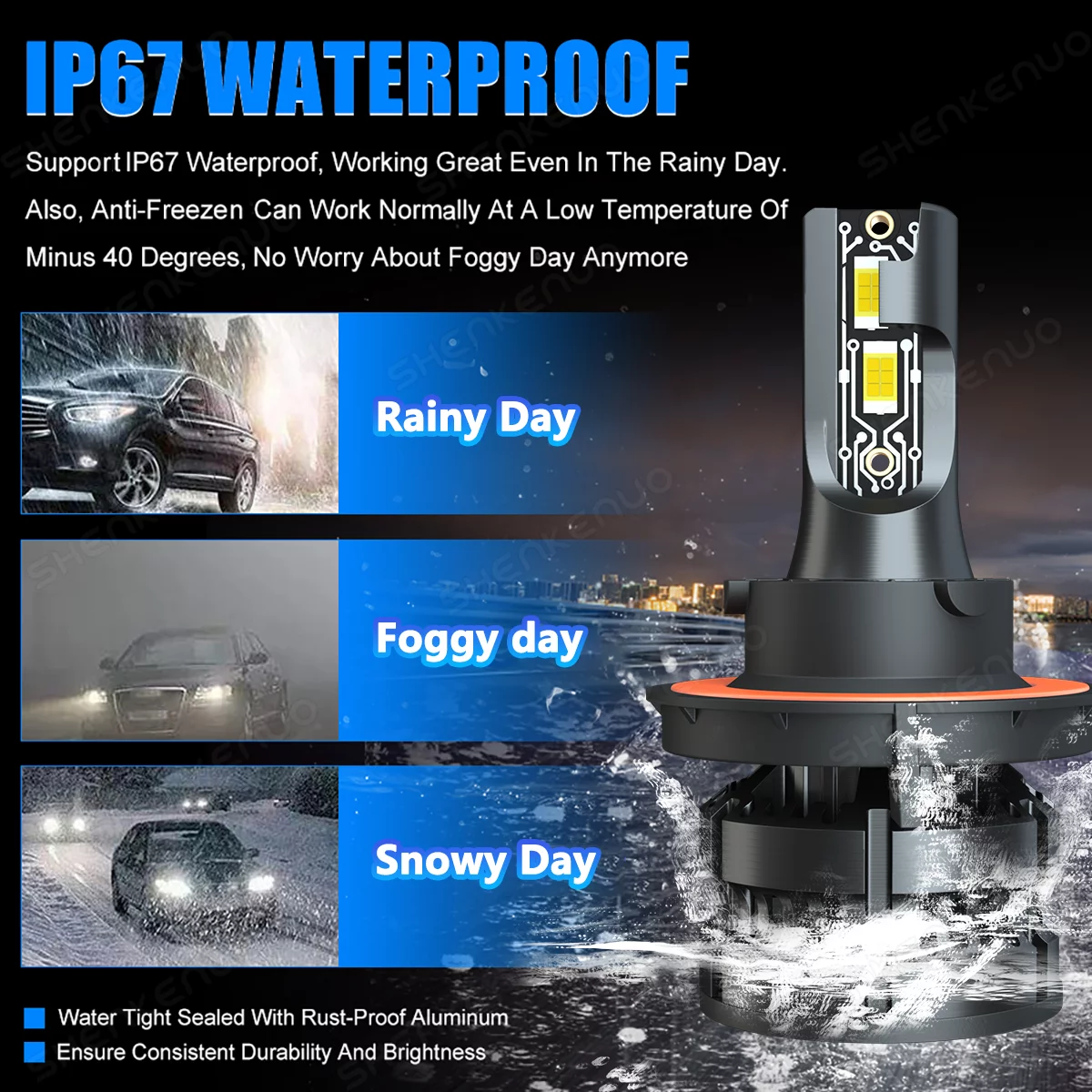 For Chevy Cruze 2011-2015 LED Headlight Bulbs H13 High/Low Beam+H11 Fog light Kit 4Pcs