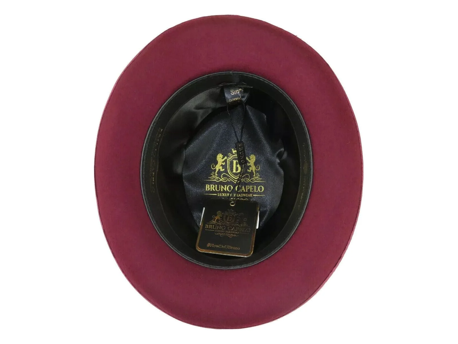 Men Bruno Capelo Dress Hat Australian Wool Homburg Godfather GF104 Burgundy