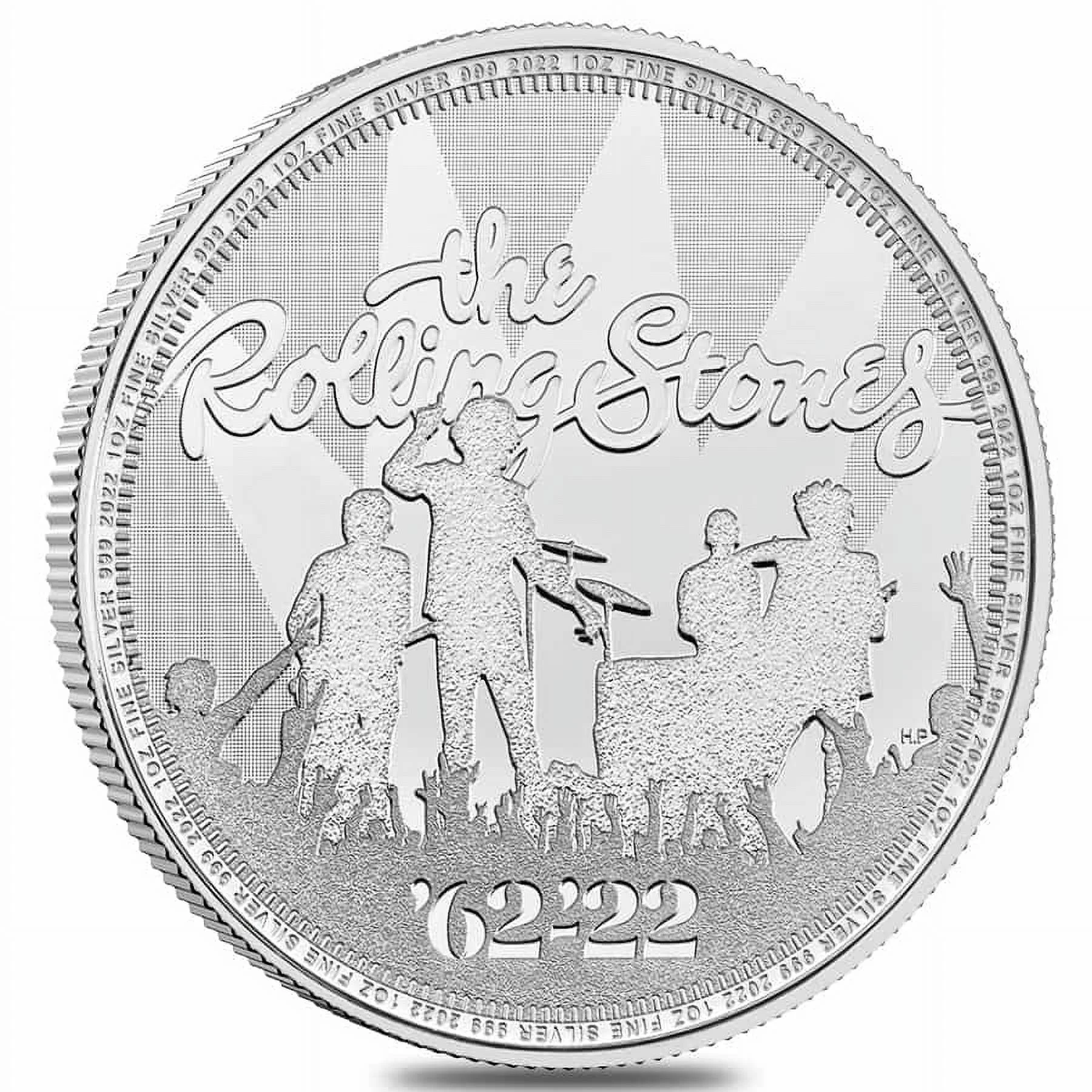 Lot of 5 - 2022 Great Britain 1 oz Silver Music Legends The Rolling Stones Coin .999 Fine BU