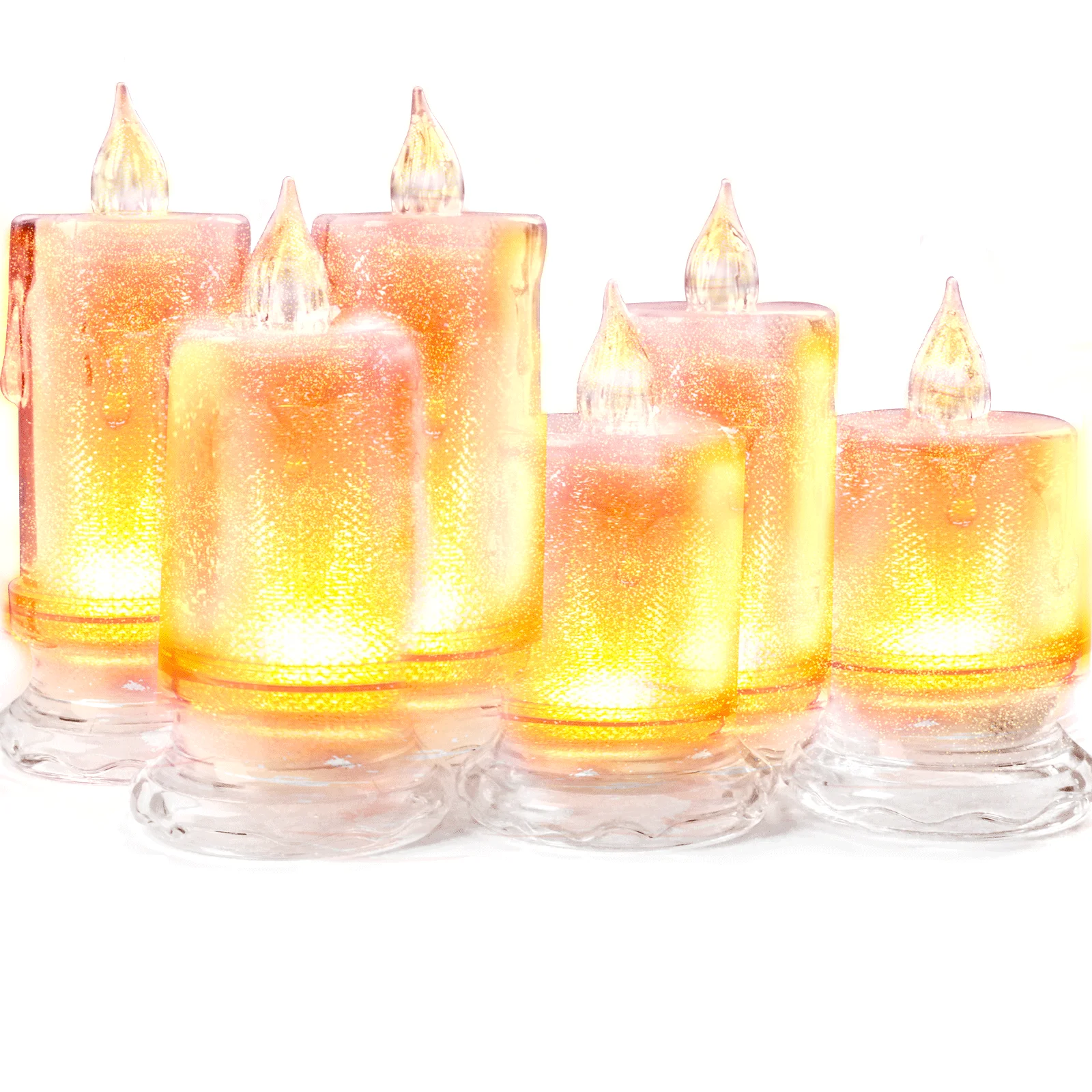 Flameless Candles, Flameless Flickering Electric Fake Candles, Warm White Battery Operated LED Candle