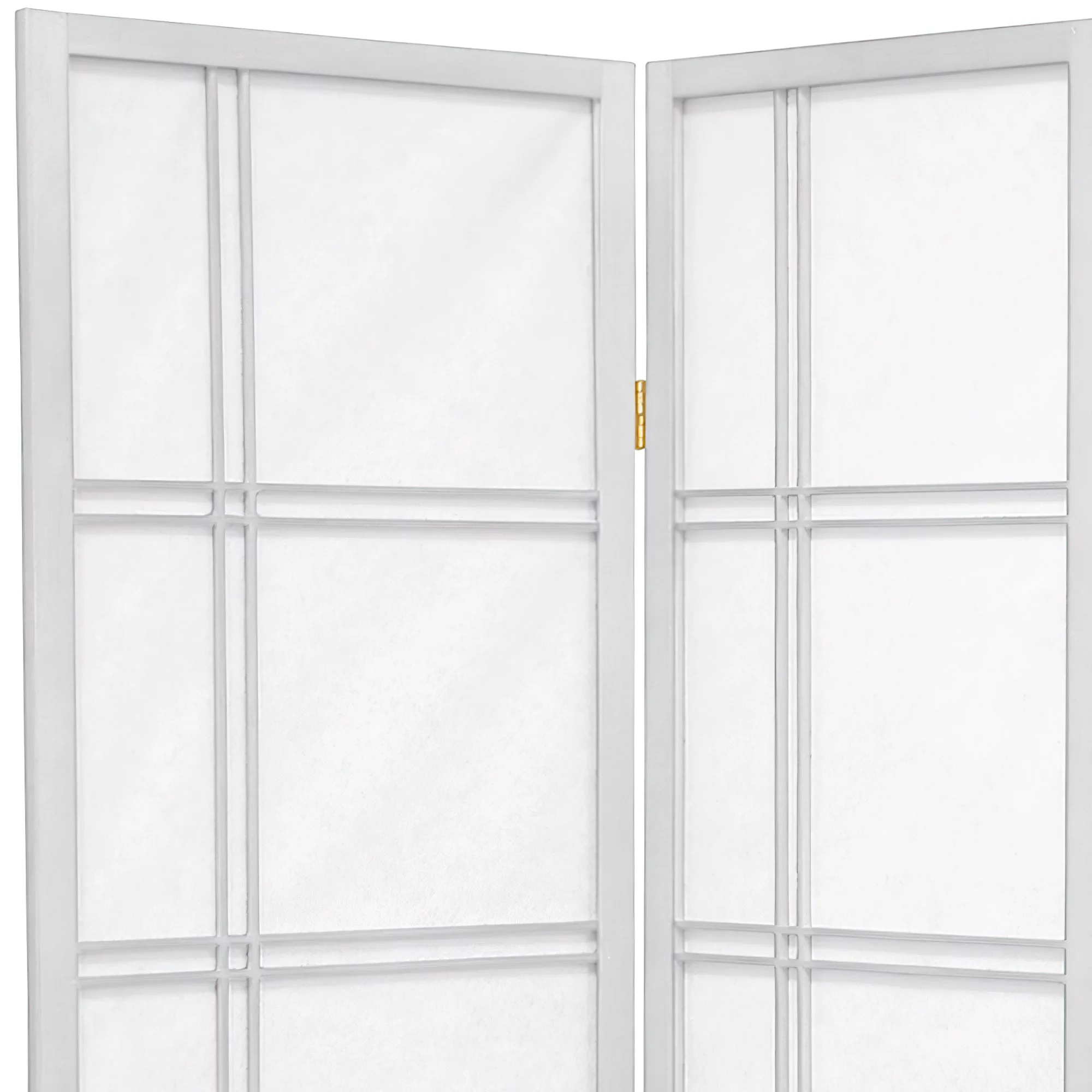 Oriental Furniture 5 ft. Tall Double Cross Shoji Screen - White - 4 Panel