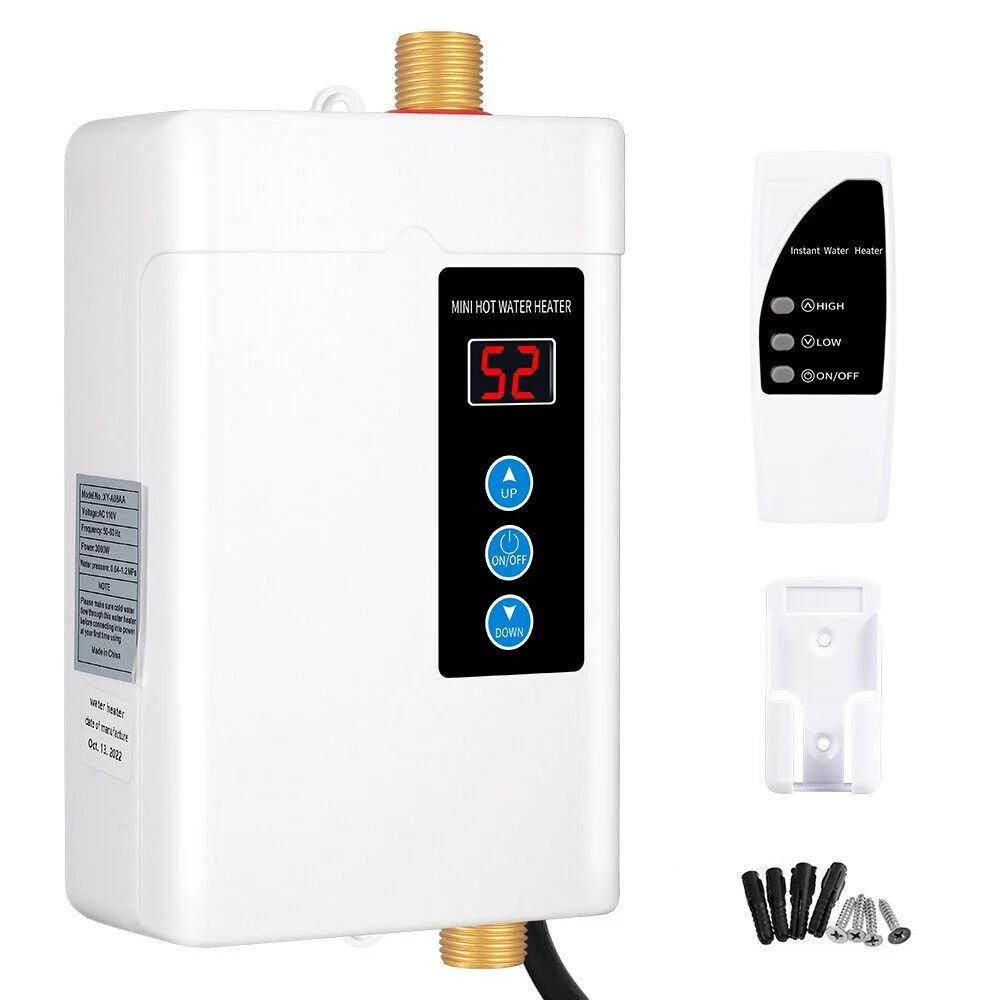 Instant Heat Waterproof Body One Key Operation 110V Touch-Screen Buttons Tankless Water Heater