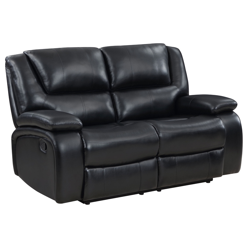 Pemberly Row 2-piece Faux Leather Upholstered Motion Reclining Sofa Set Black