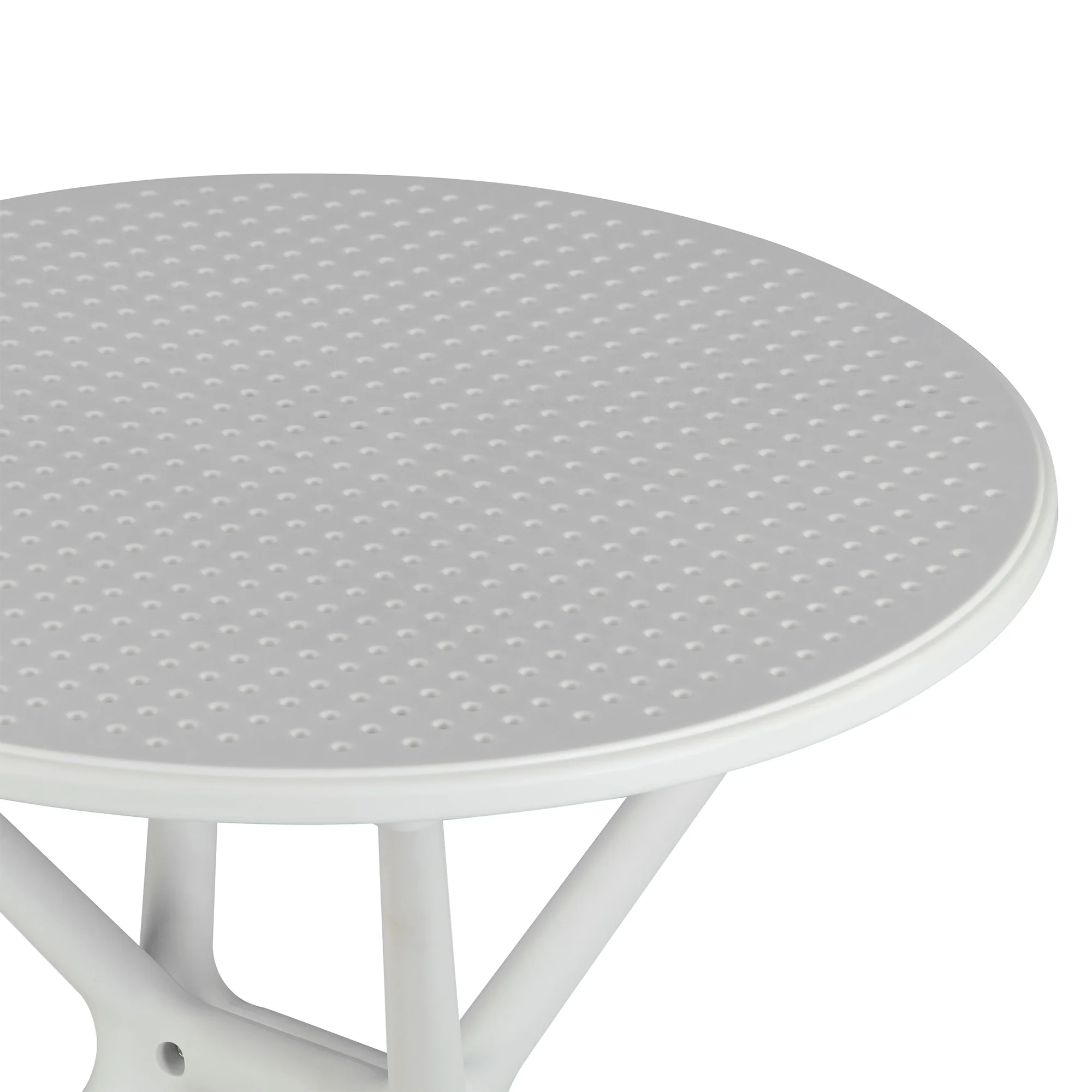 Glamour Home Bates White 26 in. Plastic Round Dining Table