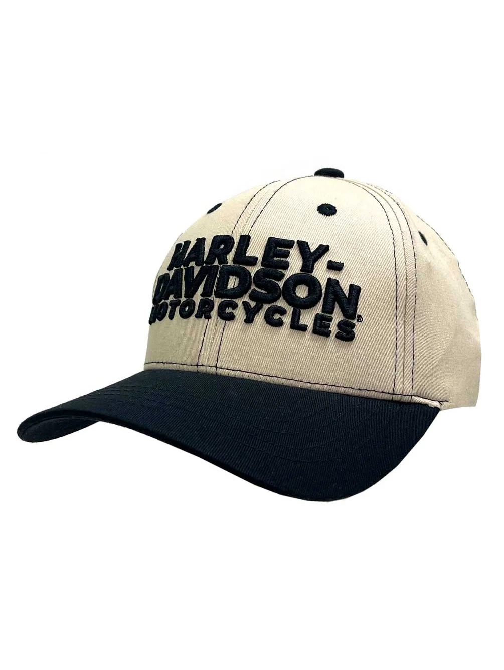 Harley-Davidson Men's Boldly Adjustable Snapback Baseball Cap - Tan/Black, Harley Davidson