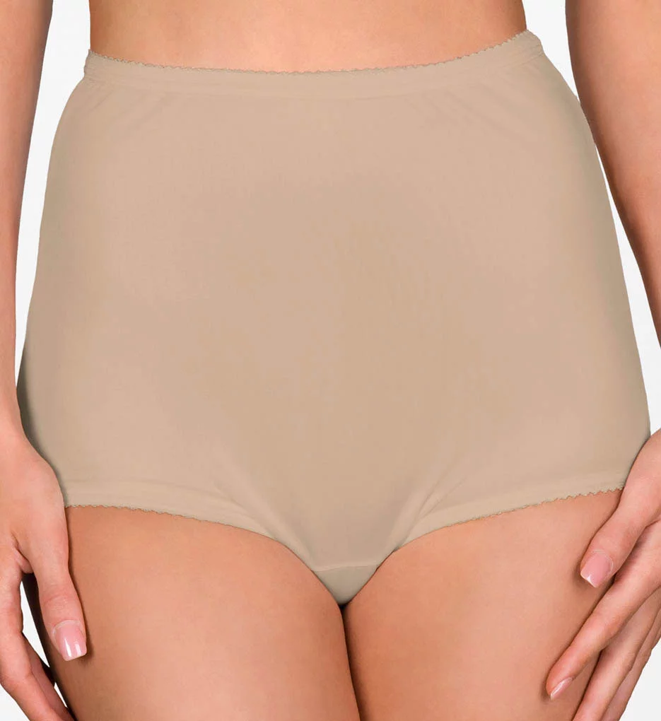 Women's Shadowline 17042pk Nylon Classics Brief Panty - 3 Pack (Nude/Ivory/White 7)