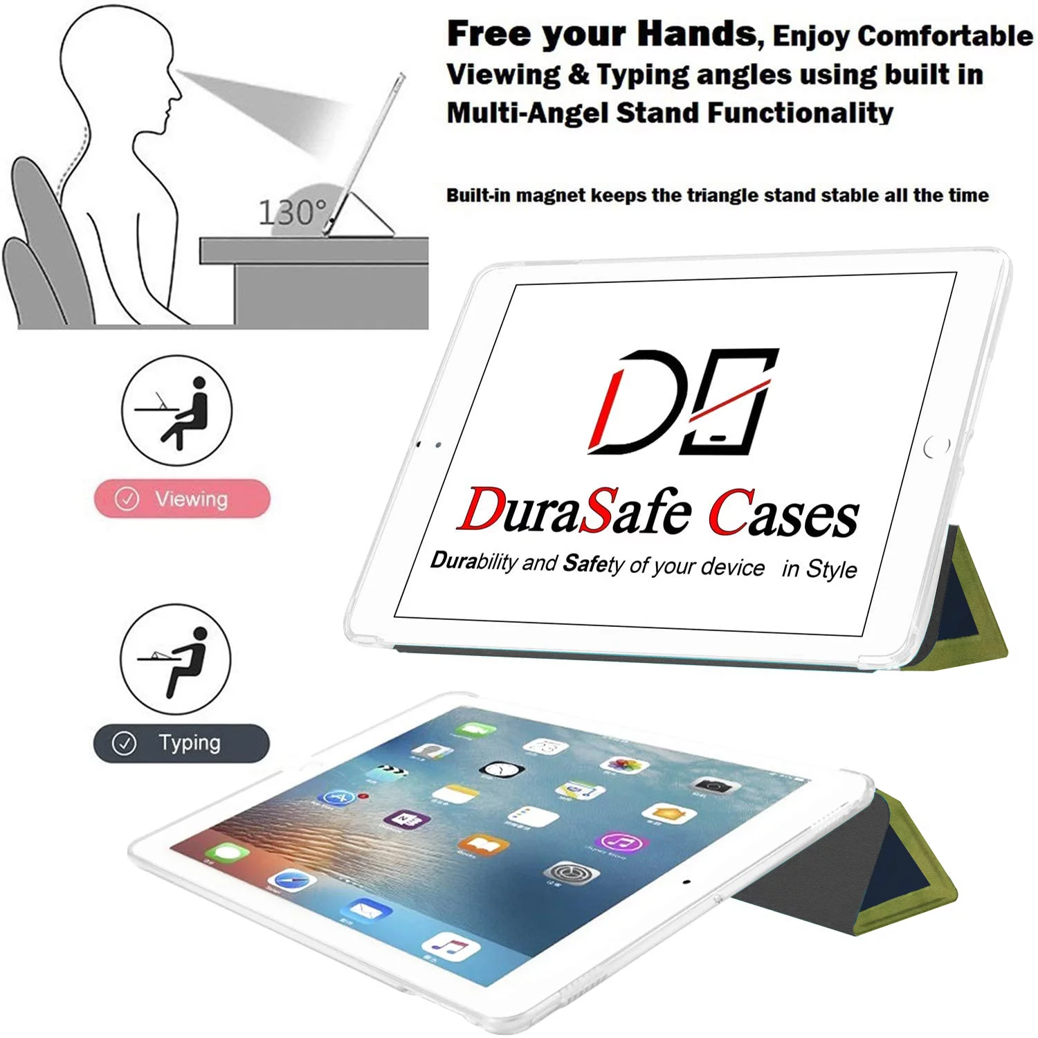 DuraSafe Cases iPad 6 5 Air 1 2 Gen 9.7 inch [iPad 6th 5th Air 1st 2nd ] MRJN2LL/A MR7G2LL/A MP2F2LL/A MP2G2LL/A MD785LL/A MD788LL/A MGLW2LL/A MGL12LL/A Stand Feature Printed Flip Case - Night Sky