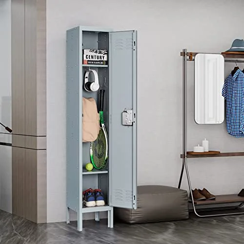 SISESOL Metal Locker Storage Cabinet with Doors and Shelves Metal Lockers with 6 Doors,71