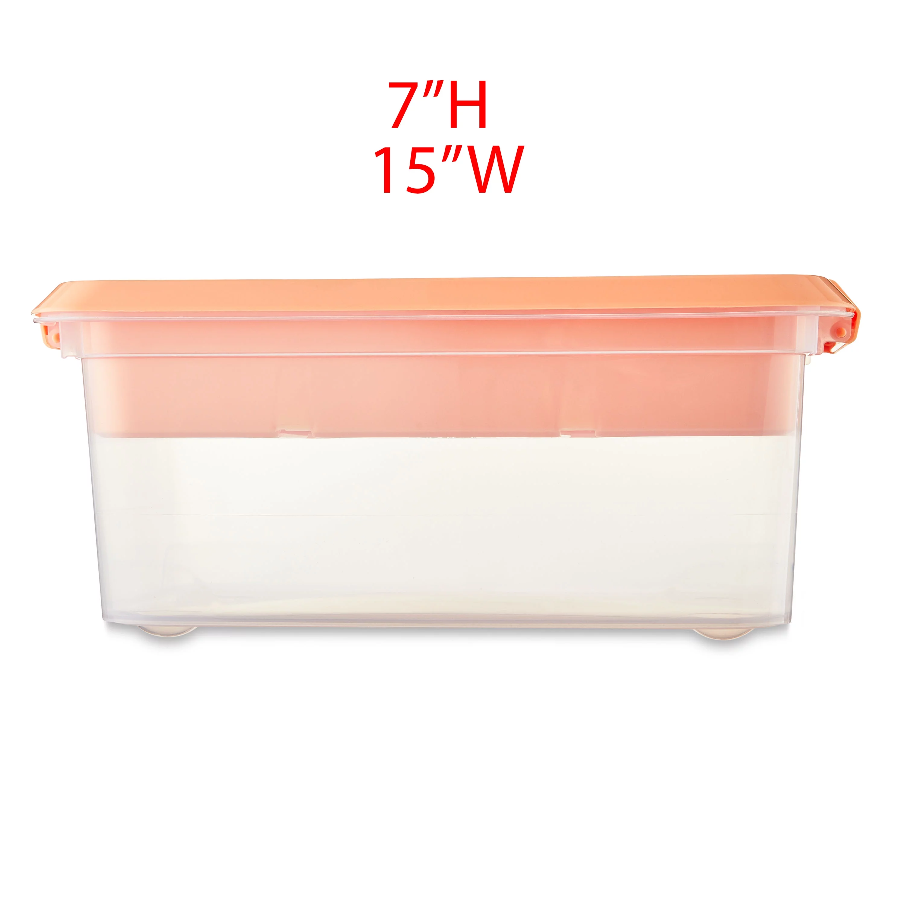 Pen + Gear 14.5-Quart Plastic Latch File Organizer Storage Box, Icy Peach, 1-Pack