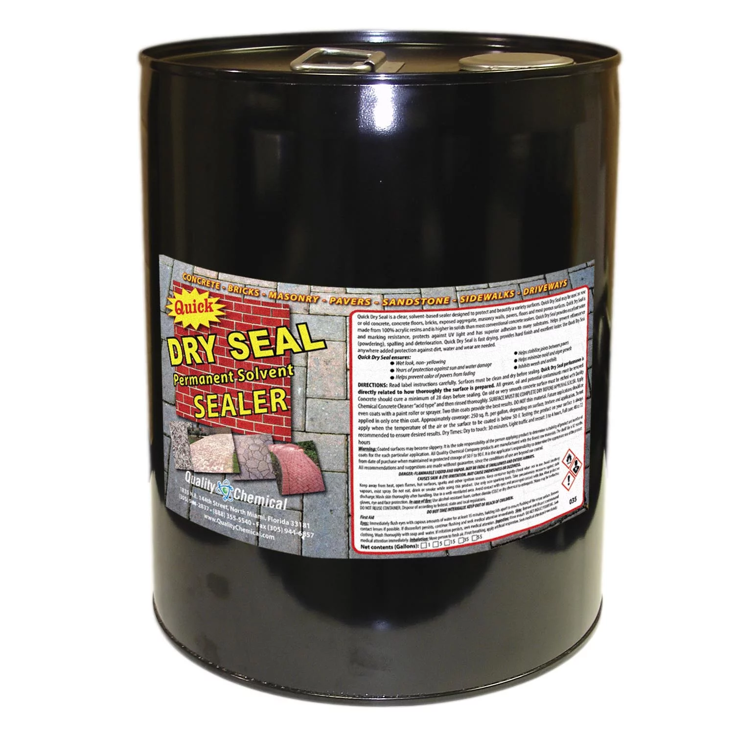 Quick Dry Seal - Acrylic Wet Look Concrete and Paver Sealer - 5 gallon pail