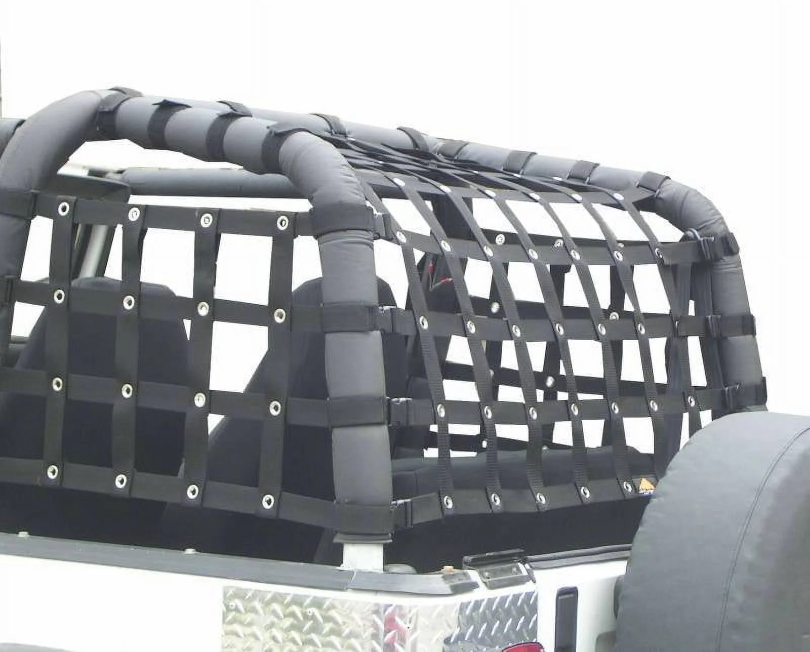 Dirtydog 1992-1996 Fits Jeep Wrangler YJ Netting 3 Piece Cargo Sides Black Y2NN92RCBK