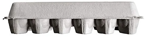 Blank 12-Egg Flat Top Paper Pulp Carton - Bulk Egg Cartons (125)