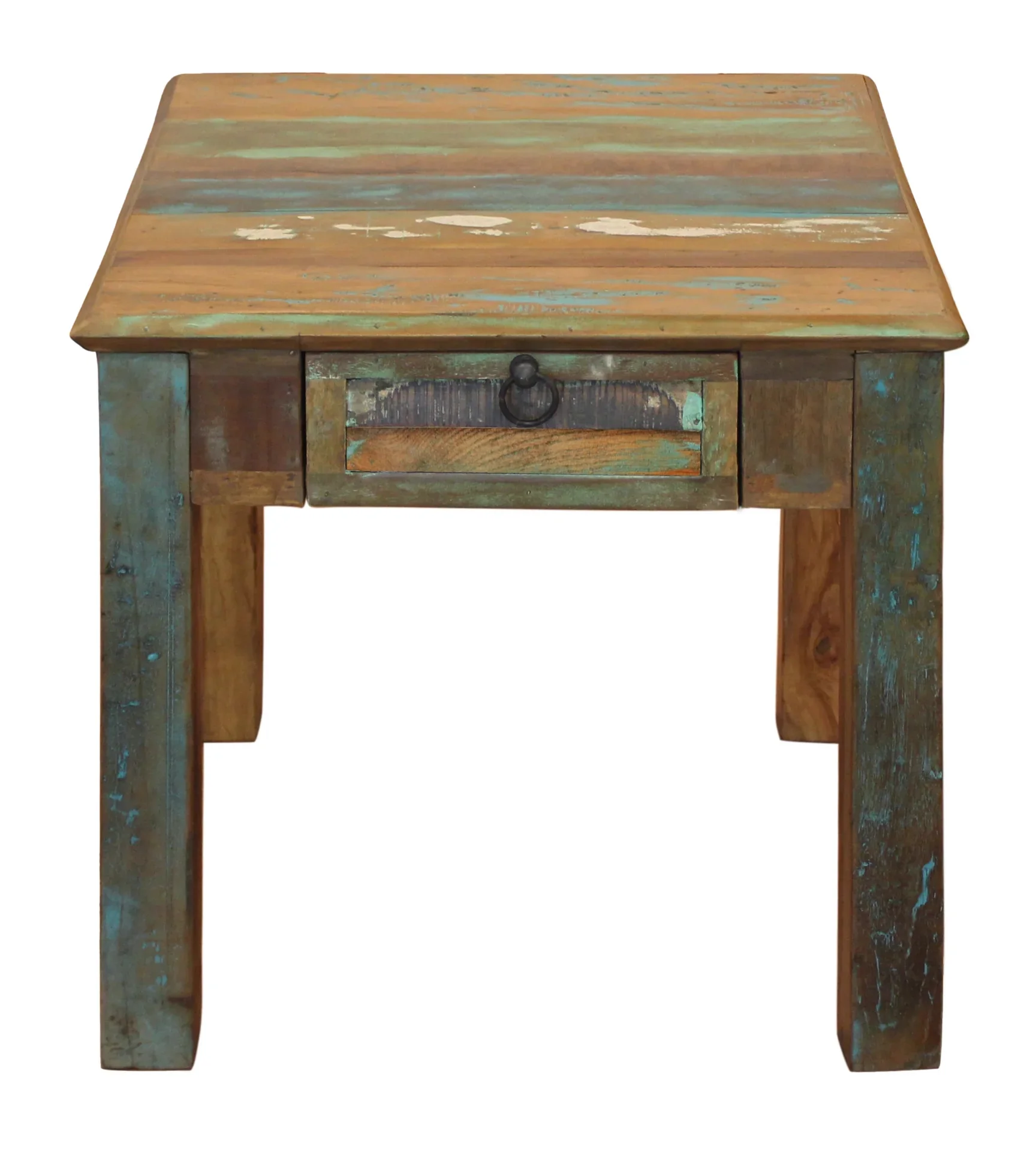 HomeRoots 488543 24 in. Solid Wood Square End Table with Drawer, Brown