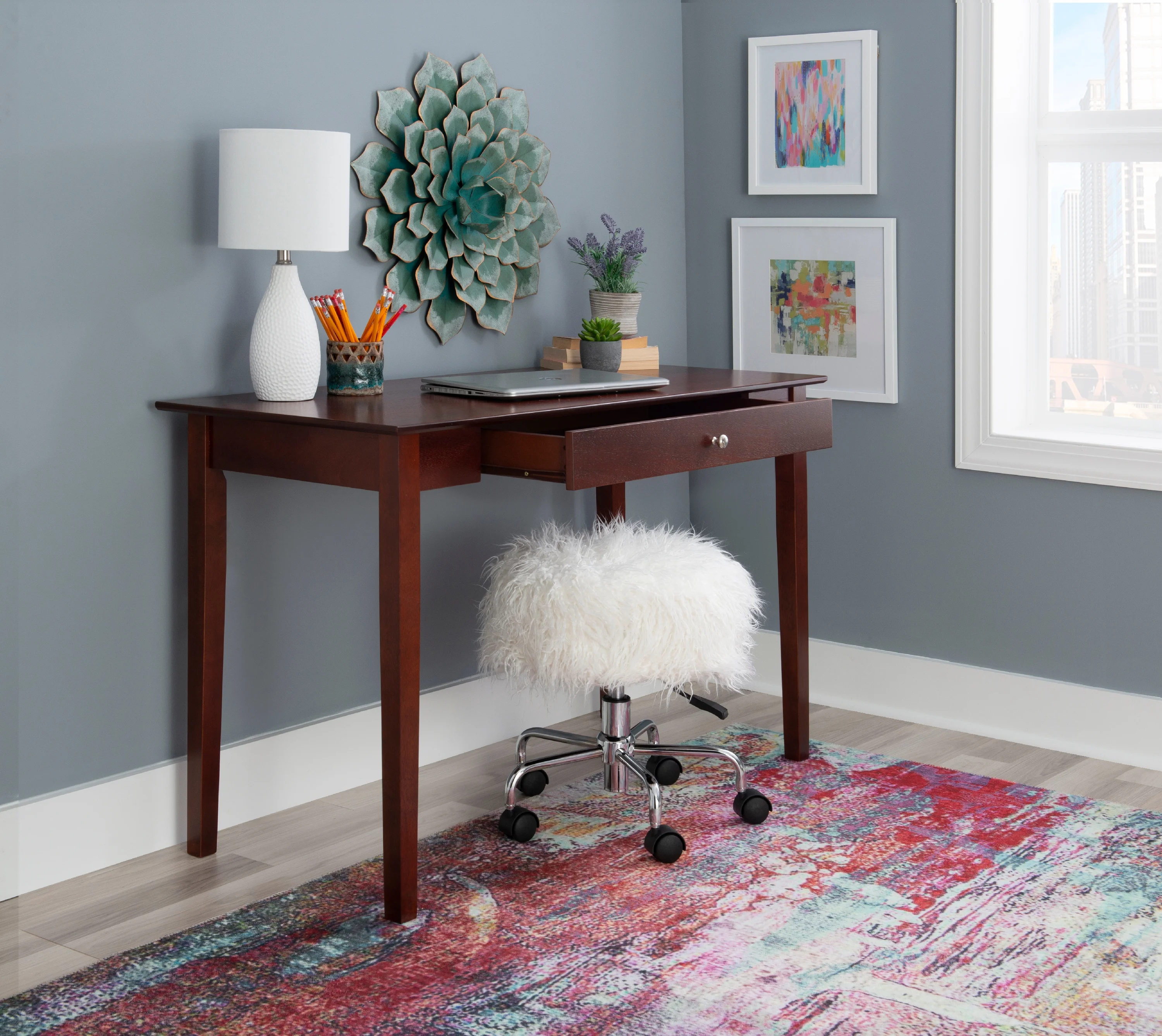 Linon Lenton Single Drawer Desk, 47.25