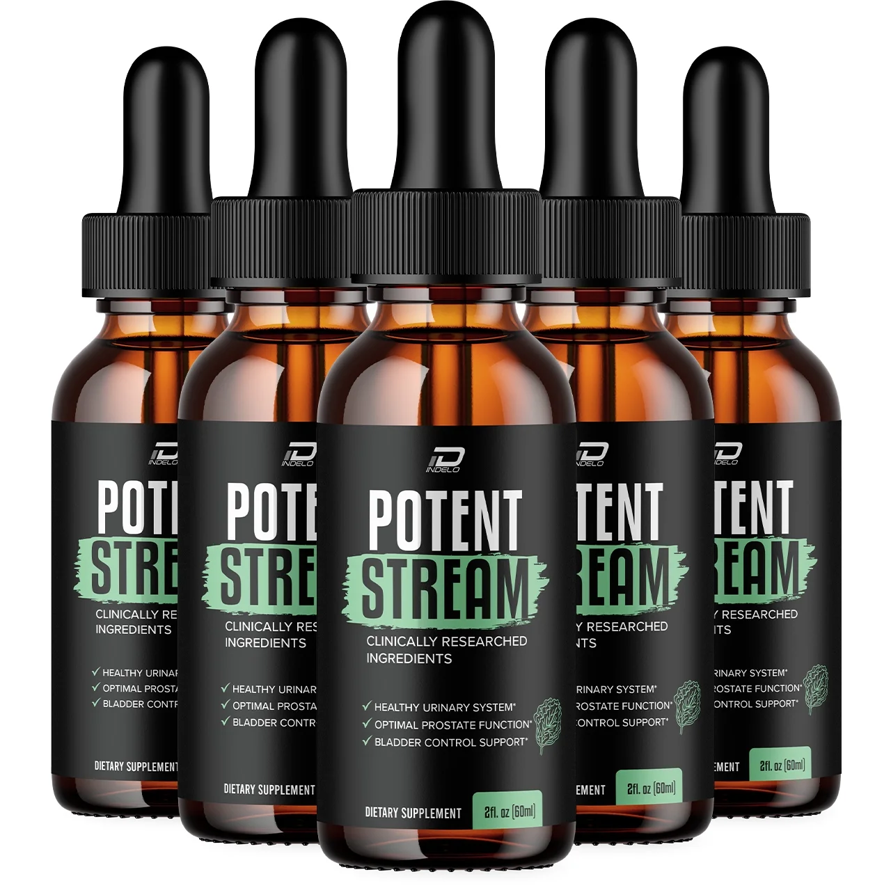 (5 Pack) Potent Stream Drops for Prostate Health - Bladder Urinating Issues - Potent Stream Supplement, Maximum Strength Potent Streame Droppers, 2024 New Improved Formulation(5  Month Supply)