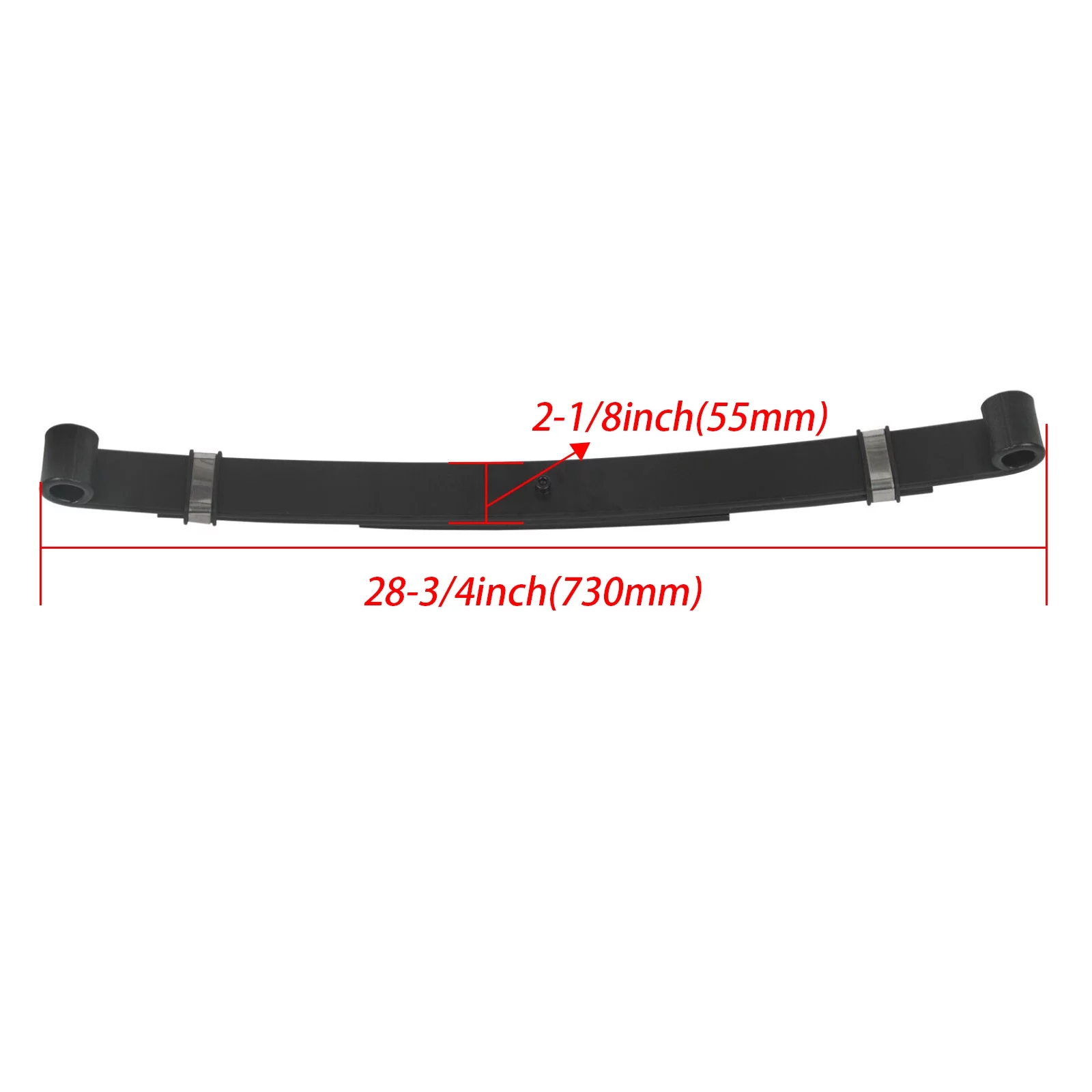 KOJEM Golf Cart Rear Leaf Springs Fit for 1996-2013 EZGO TXT 2PCS 3-Leaf Spring Kit with Bushings & Sleeves