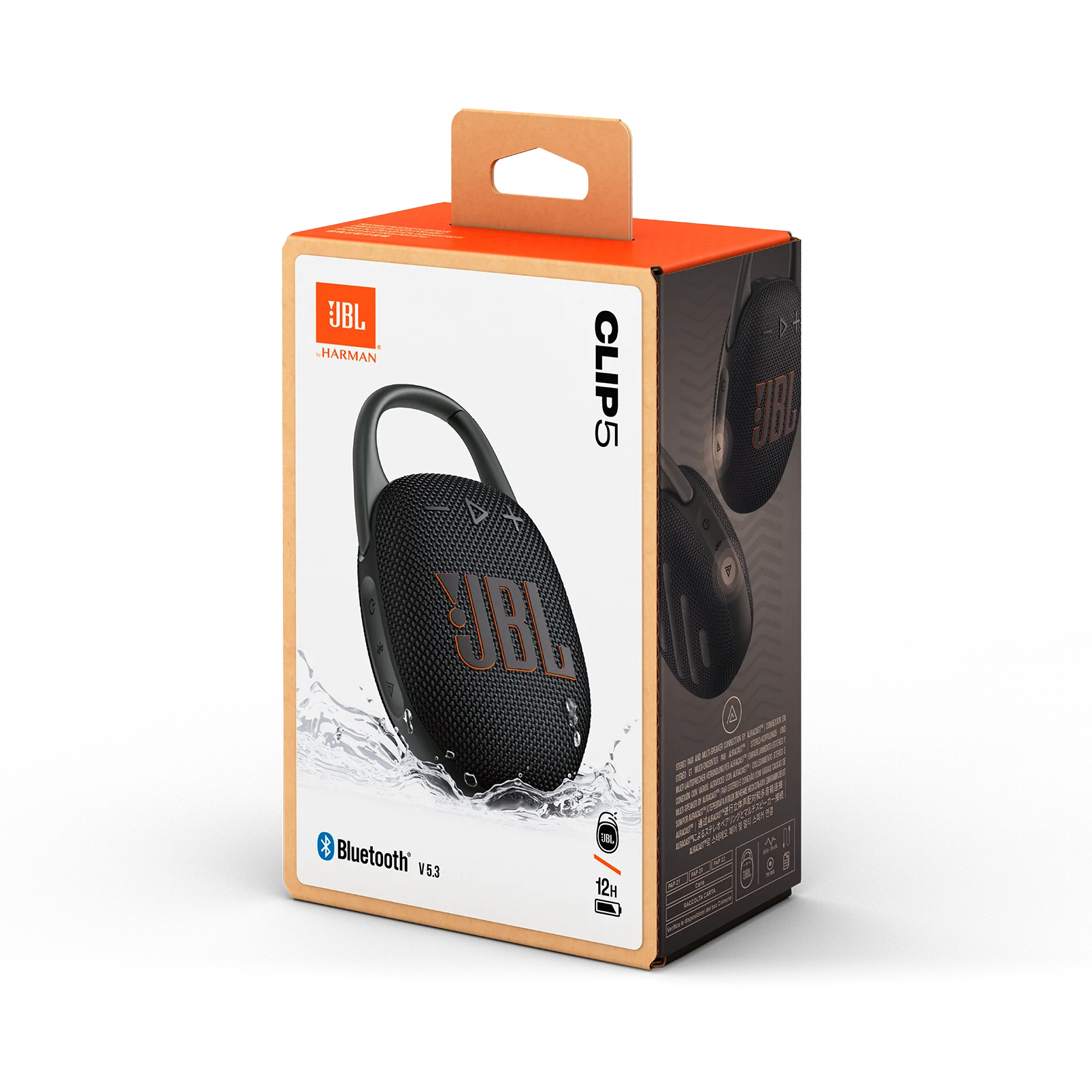 JBL Clip 5 Portable Bluetooth Speaker, Black