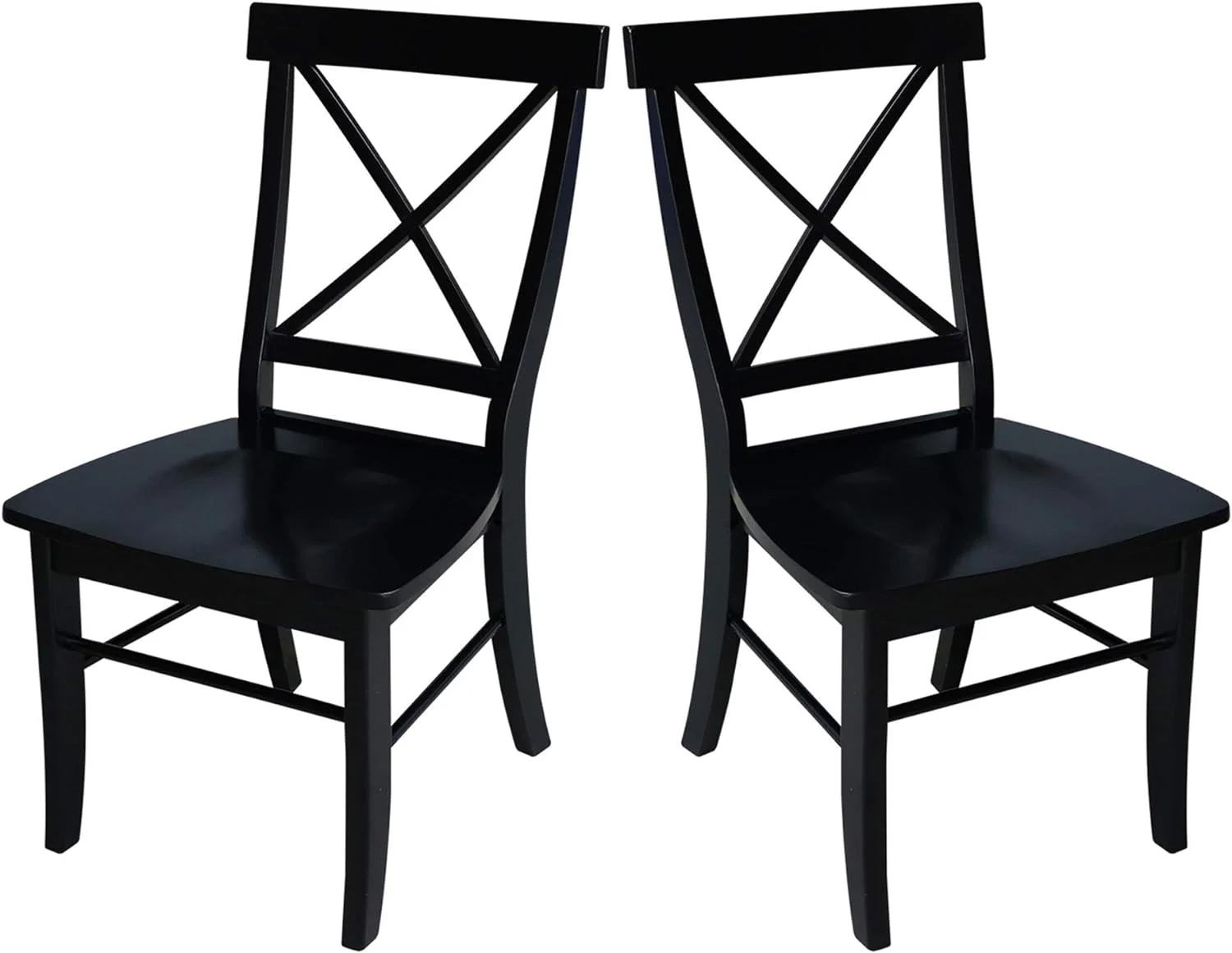 Set Of Two X-Back Dining Chair, Black