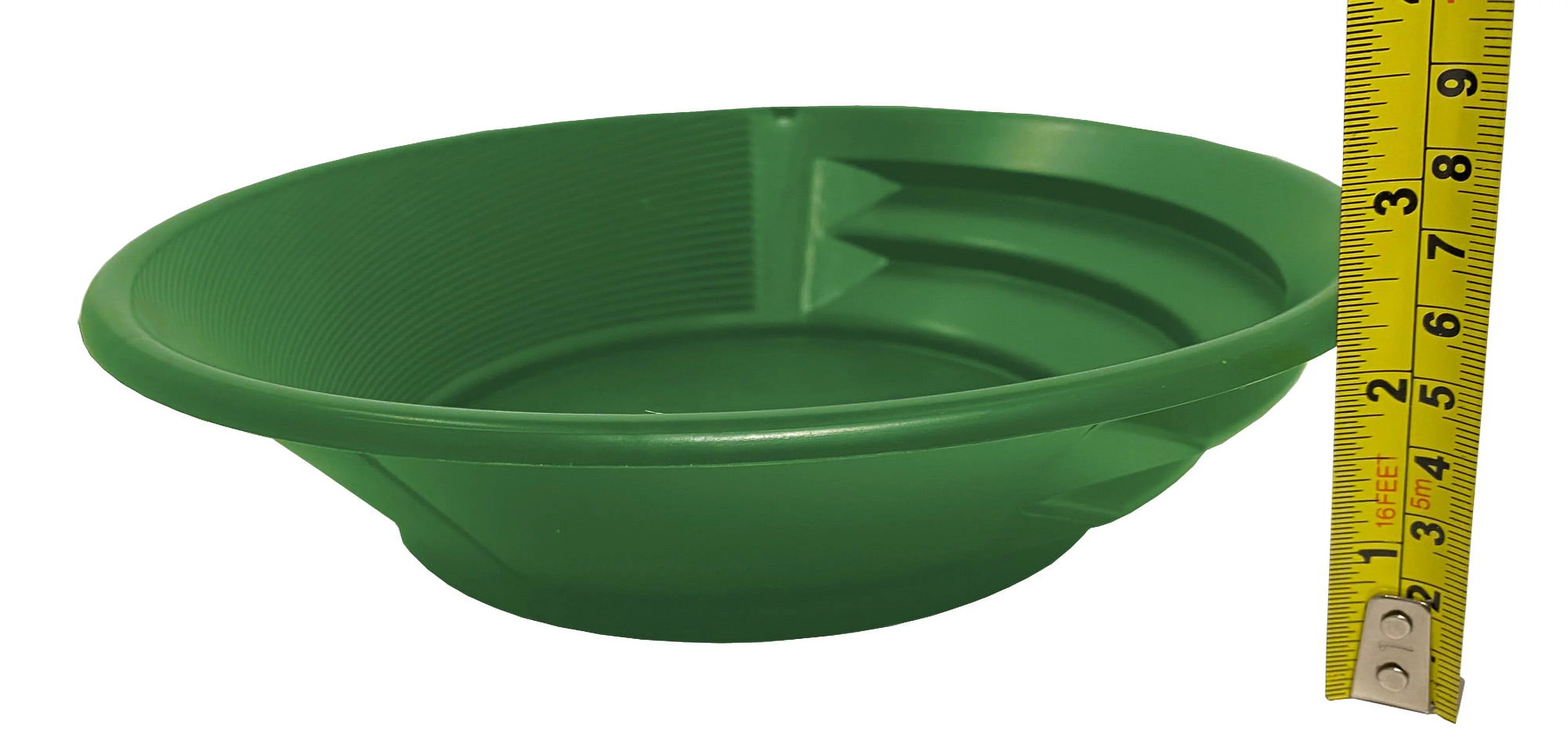 Sluice Fox 9 in Green Dual Riffle Gold Pan w/Snifter Bottle Prospecting Panning Mining