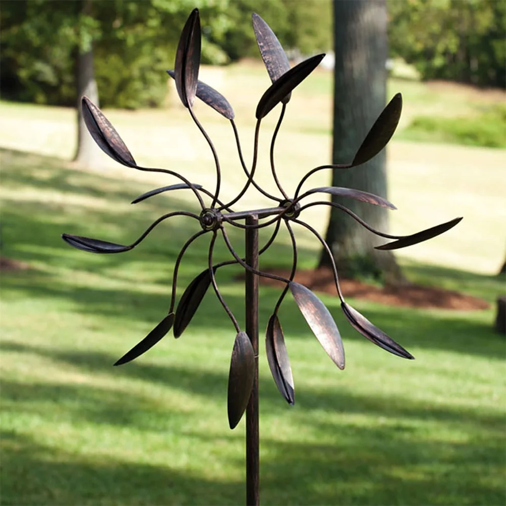 Evergreen Garden Twirler Powder-Coated Metal Kinetic Wind Spinner Sculpture