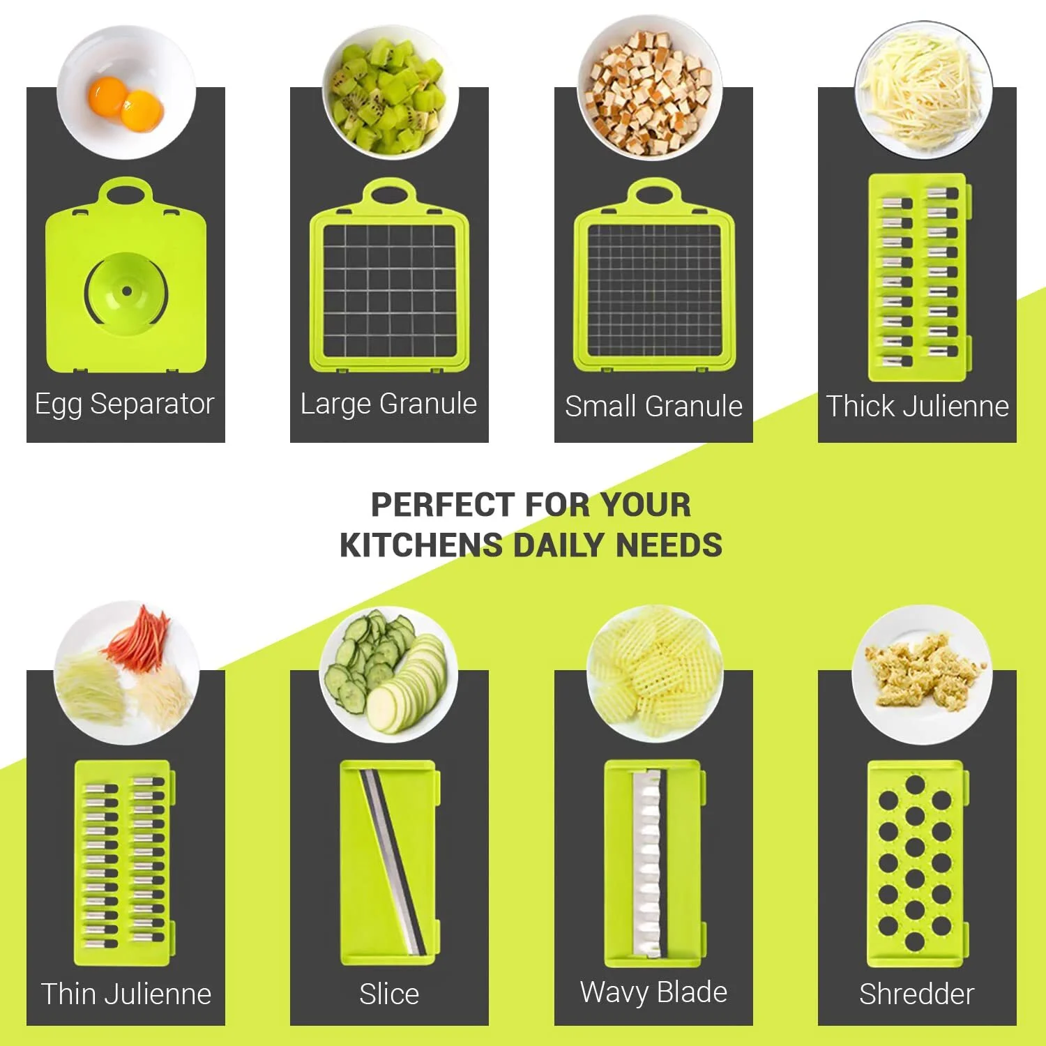 Multi-Function Vegetable Cutter, 8 in 1 Chopper Slicer, Kitchen Tools and Gadgets