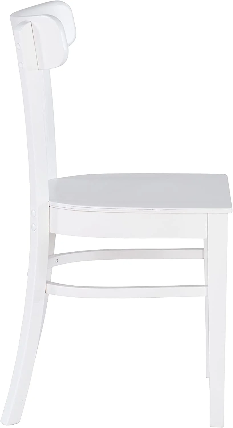 HYUN Dayleen White Wooden Dining Chairs, Set of 2 Fully Assembled
