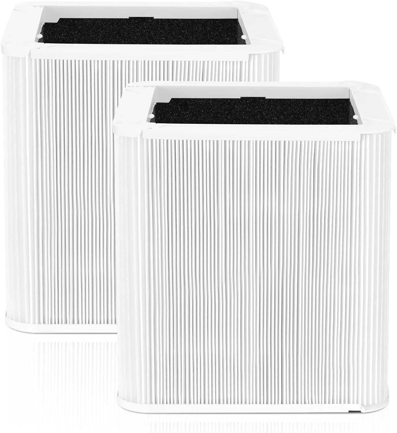 2 Pack 211+ Replacement Filter Compatible with Blueair Blue Pure 211+ Air Cleaner Purifier, Foldable Particle and Activated Carbon Replacement Filter