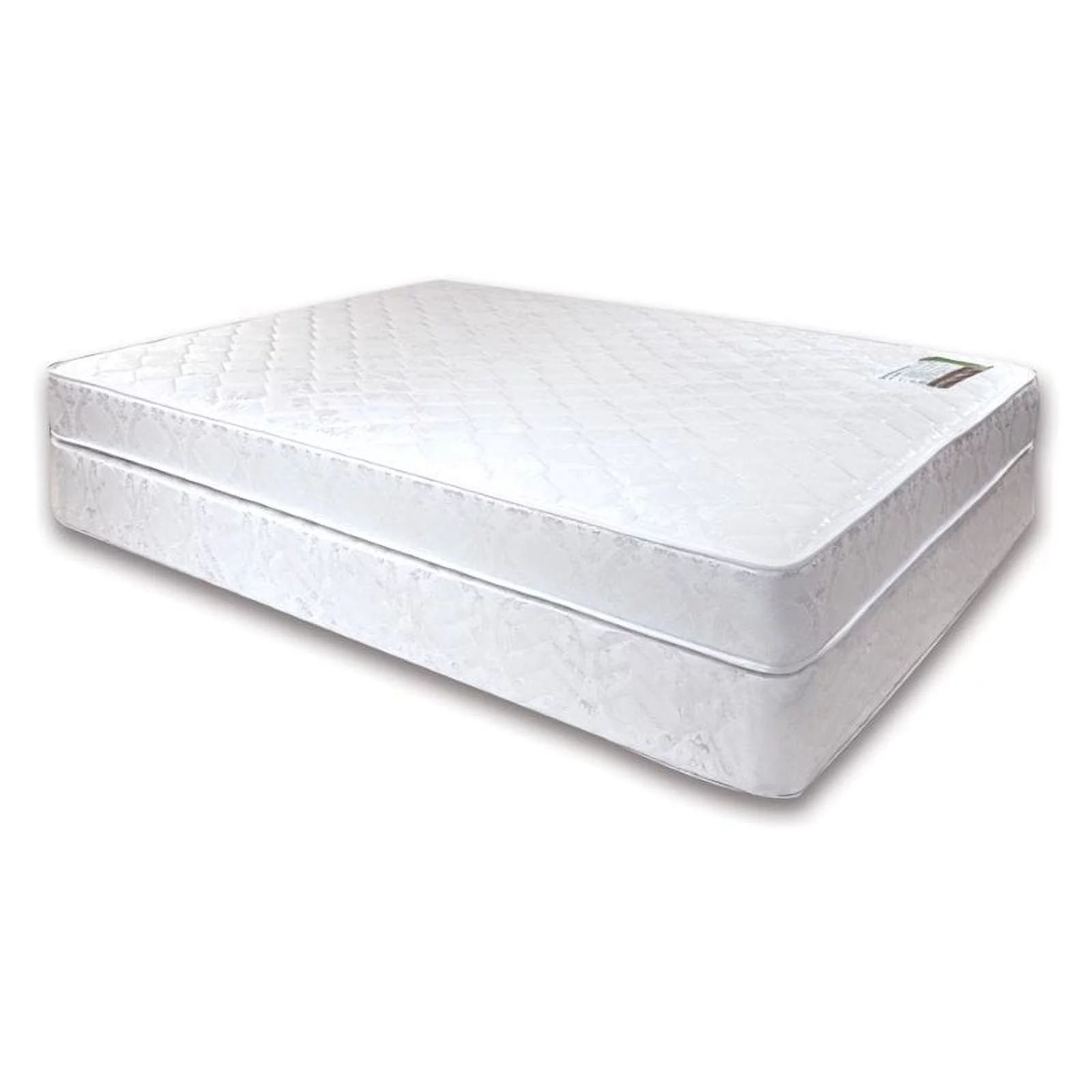 Furniture of America Laxton Fabric Cal King Quilted Coil Mattress in White