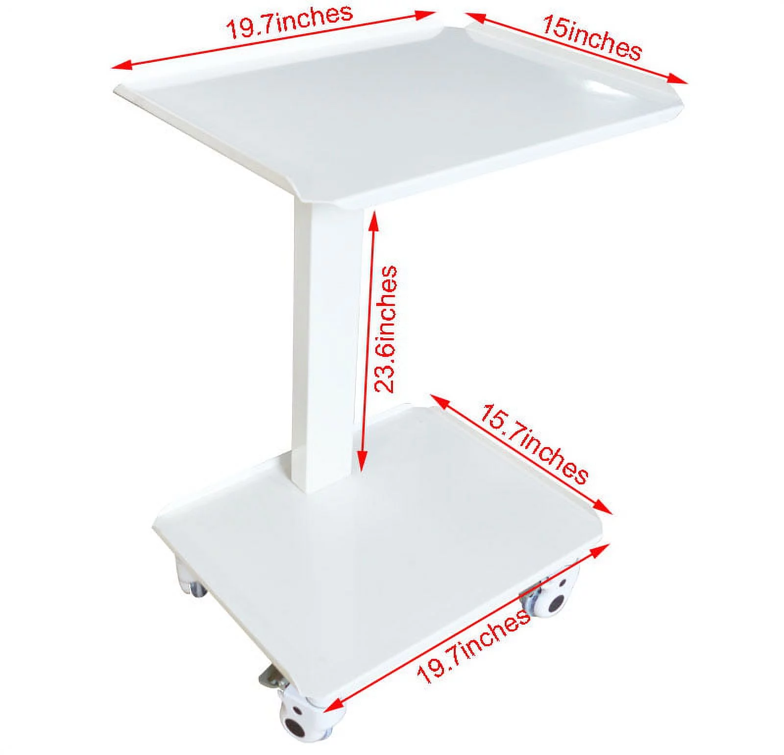 PreAsion 2 Layers Mobile Utility Cart Trolley All Steel Frame Dental Surgical Equipment Trolley Beauty Salon Tools Ultrasound Cart