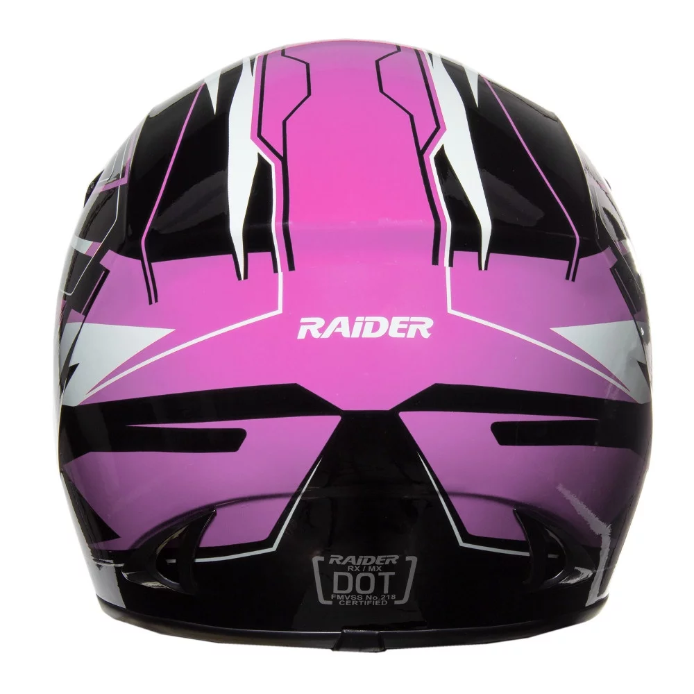 Raider Motocross RX1 Adult Dirt Bike Helmet DOT Approved - Pink - Medium