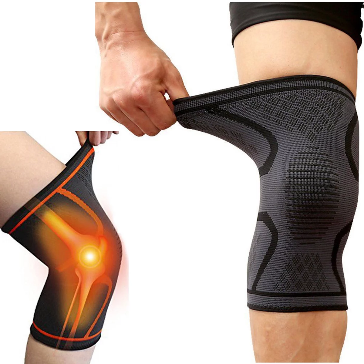 1/2pcs Knee Sleeve Compression Brace Support For Sport Joint Pain Arthritis Relief,Knee Brace for Running,Hiking,Basketball for Women Men Kids