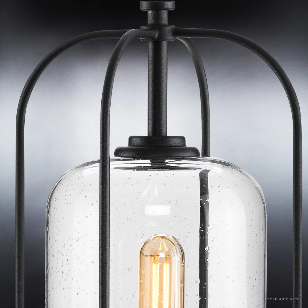 Luxury Farmhouse Post Light, 18.25H x 8.125W, with Industrial Luxe Style, Midnight Black, UHP1304 by Urban Ambiance