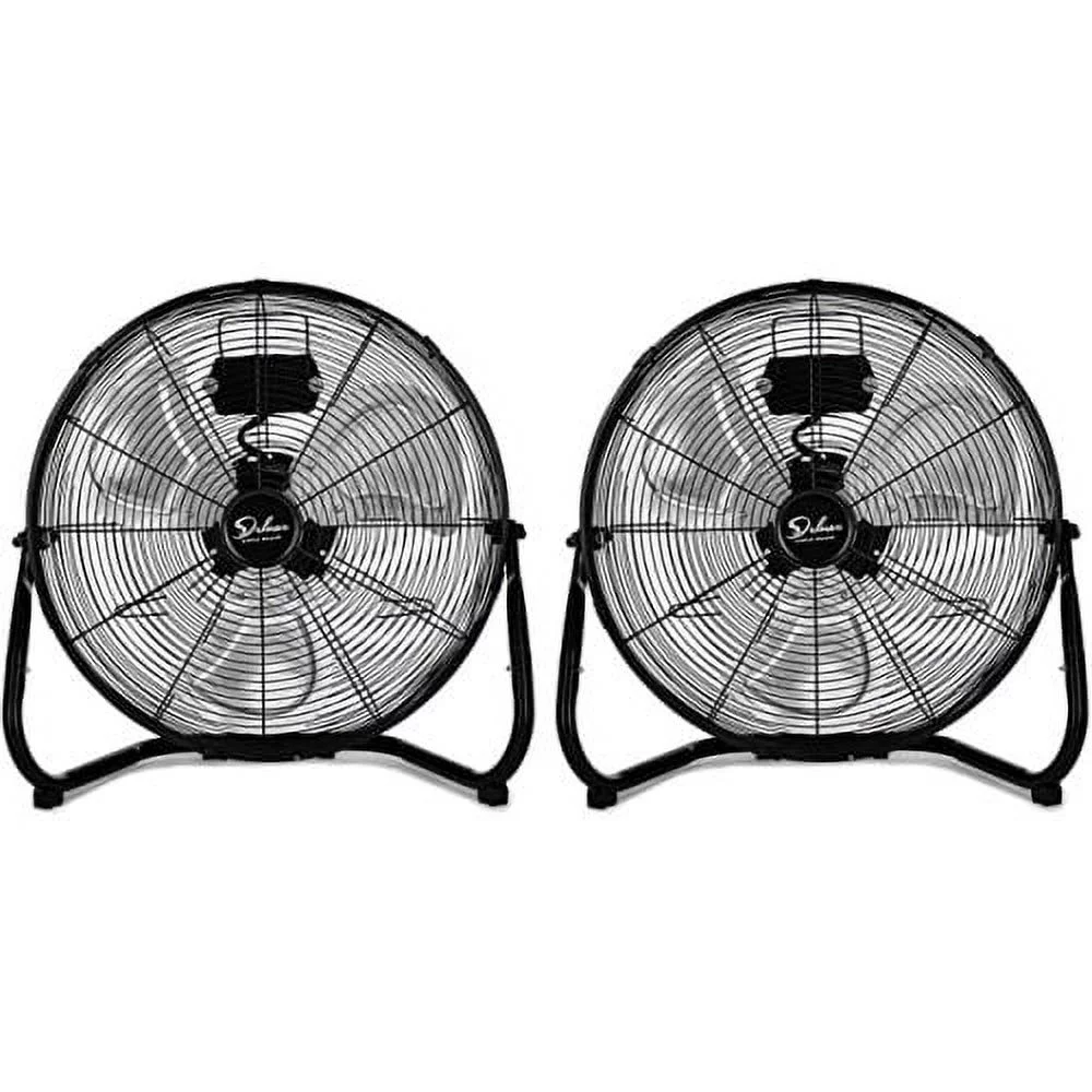 2-pack 12 Inch 3-Speed Industrial Floor Fans High Velocity Heavy Duty Metal Fans Quiet for Home, Commercial and Residential Outdoor/Indoor Use