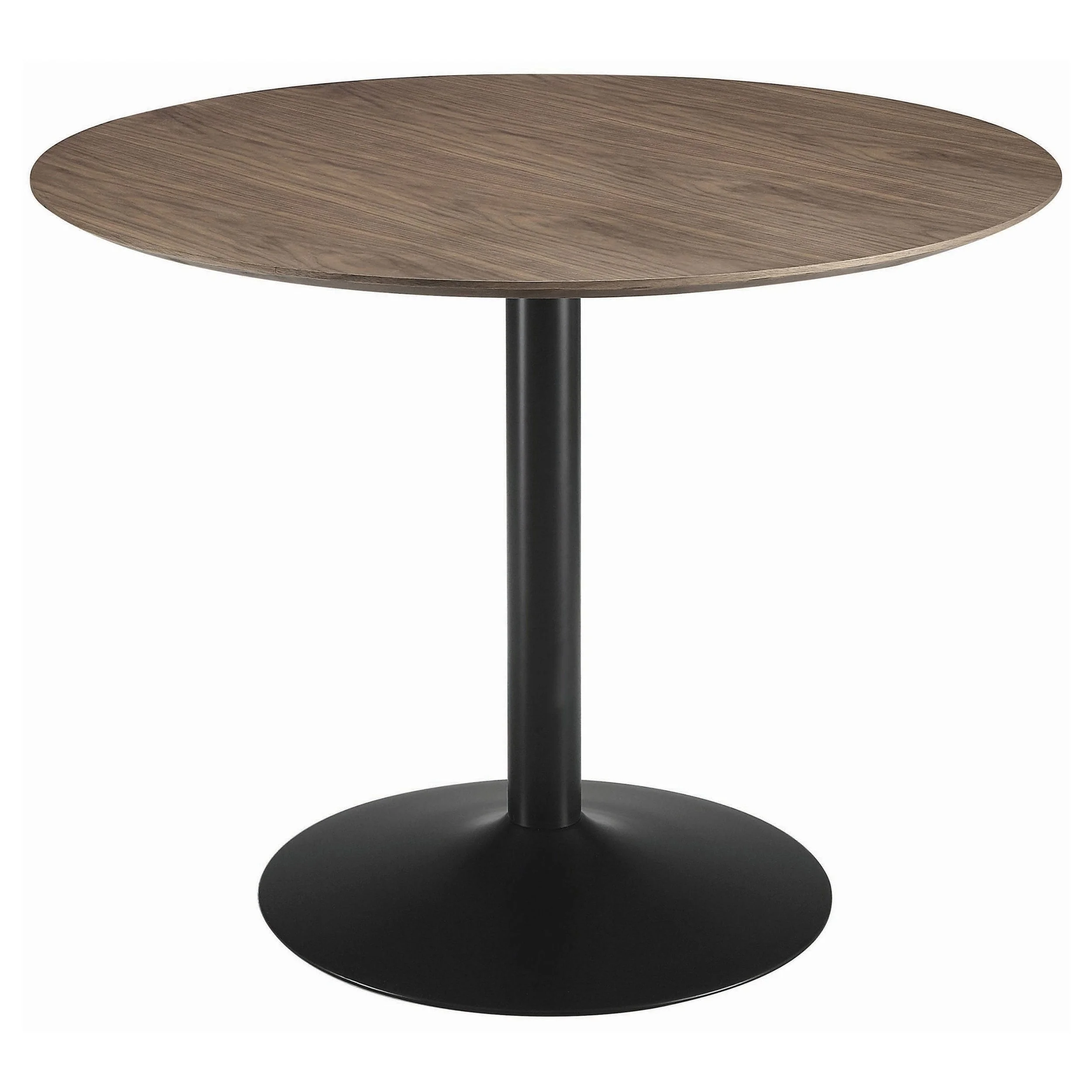 Coaster Cora Walnut and Black Round Dining Table