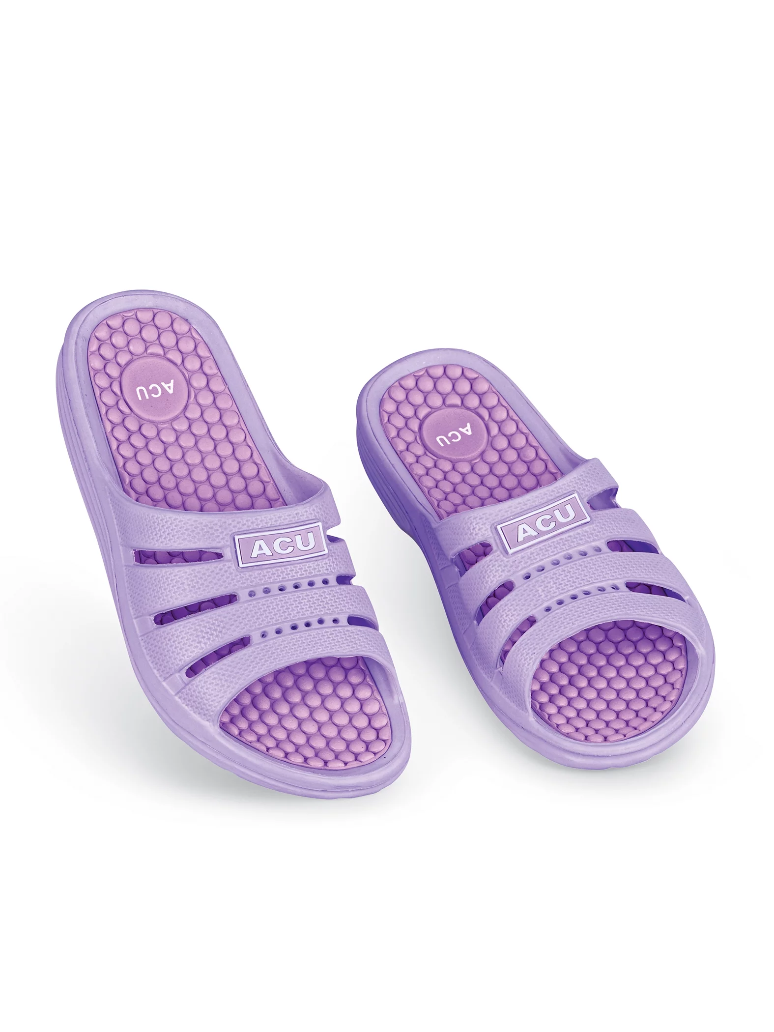 Collections Etc Womens Massaging Comfort Slip-On Slides - Sandals - Stimulate Pressure Points - Waterproof - Indoor, Outdoor Use - Multiple Colors