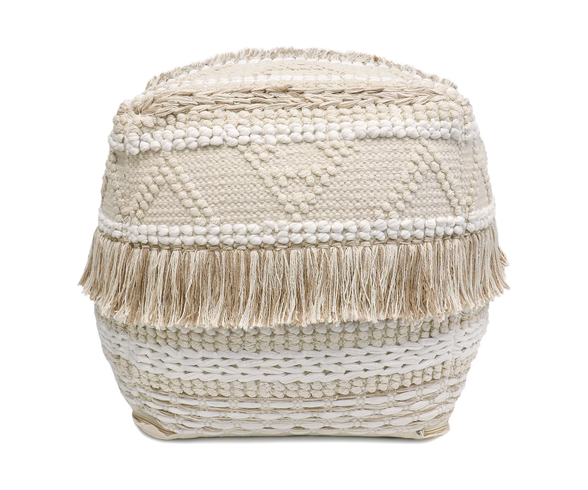 Pasargad Home Grandcanyon Cotton Braided Pouf