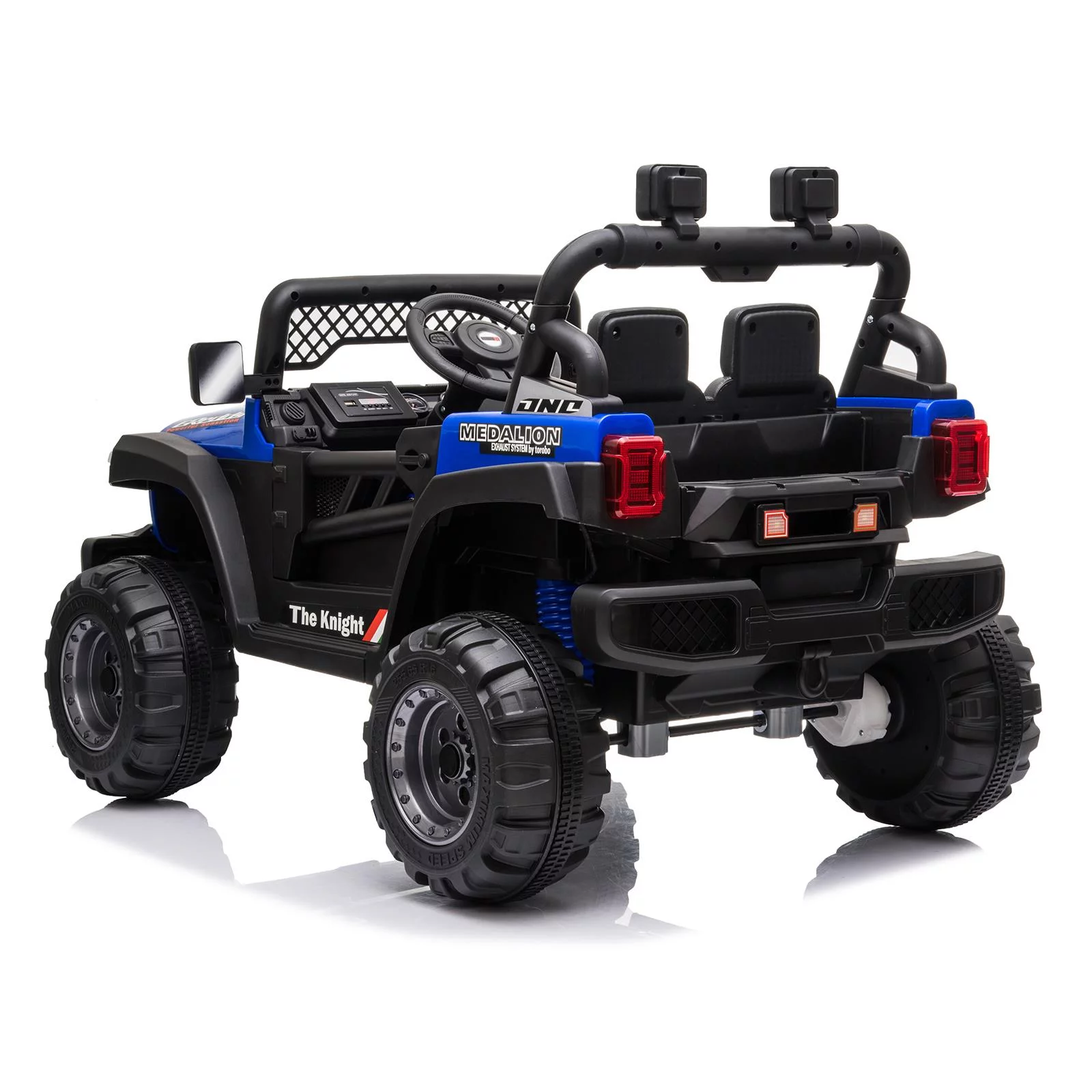 UBesGoo 12V Kids Battery Powered Electric Truck Ride-On Car with RC, Headlights, Music - Blue