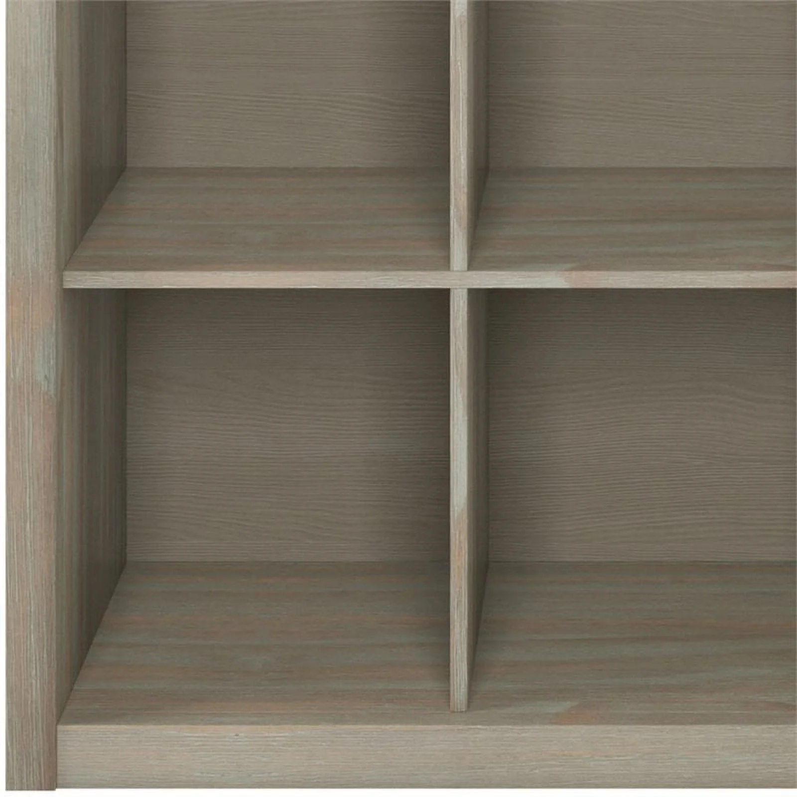 Pemberly Row Transitional Wood  9 Cube Bookcase and Unit in Gray