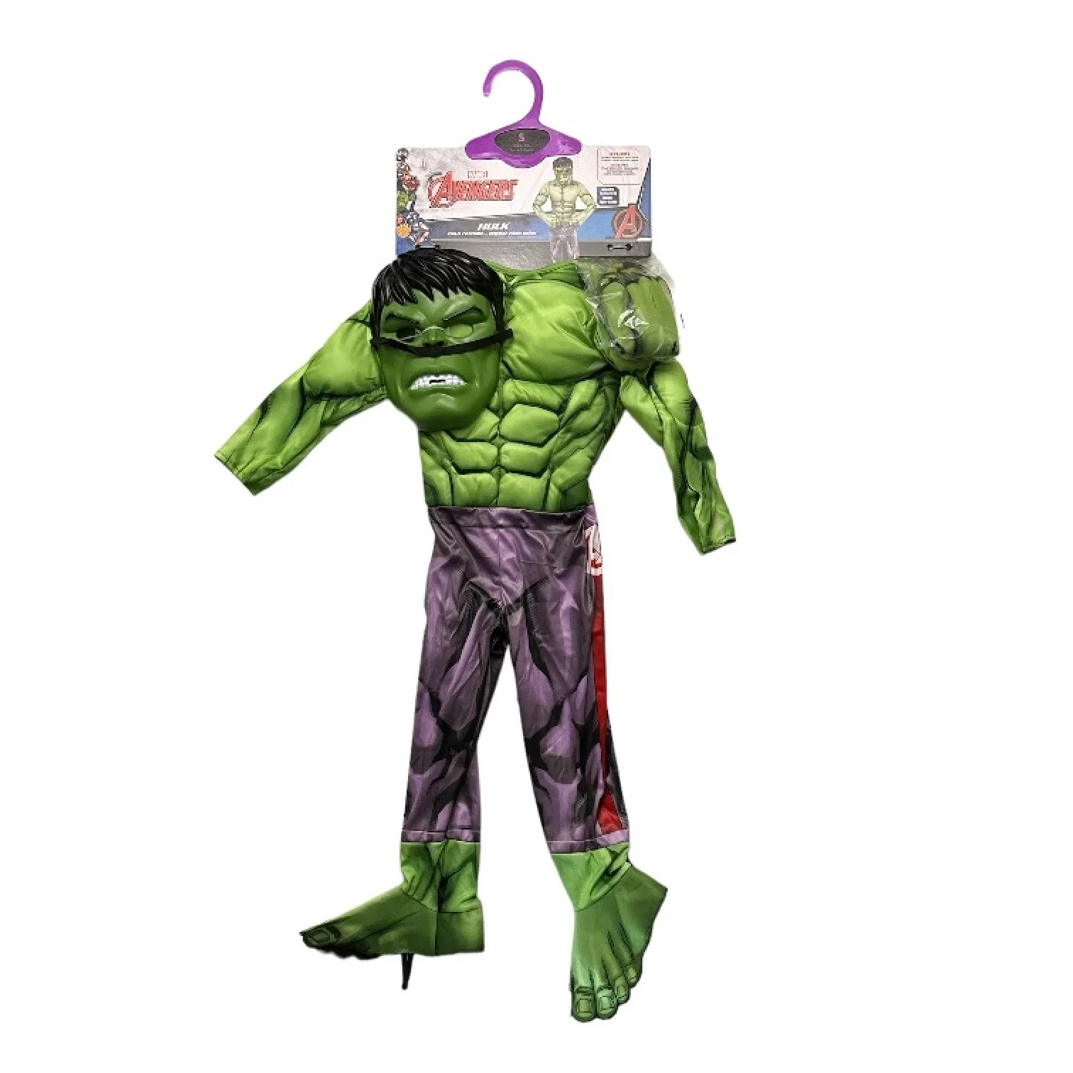 Rubies Marvel Avengers Boy's Hulk Jumpsuit, Mask, Gloves & Shoe Covers Halloween Costume (Boy's Size Hulk, M (8-10))