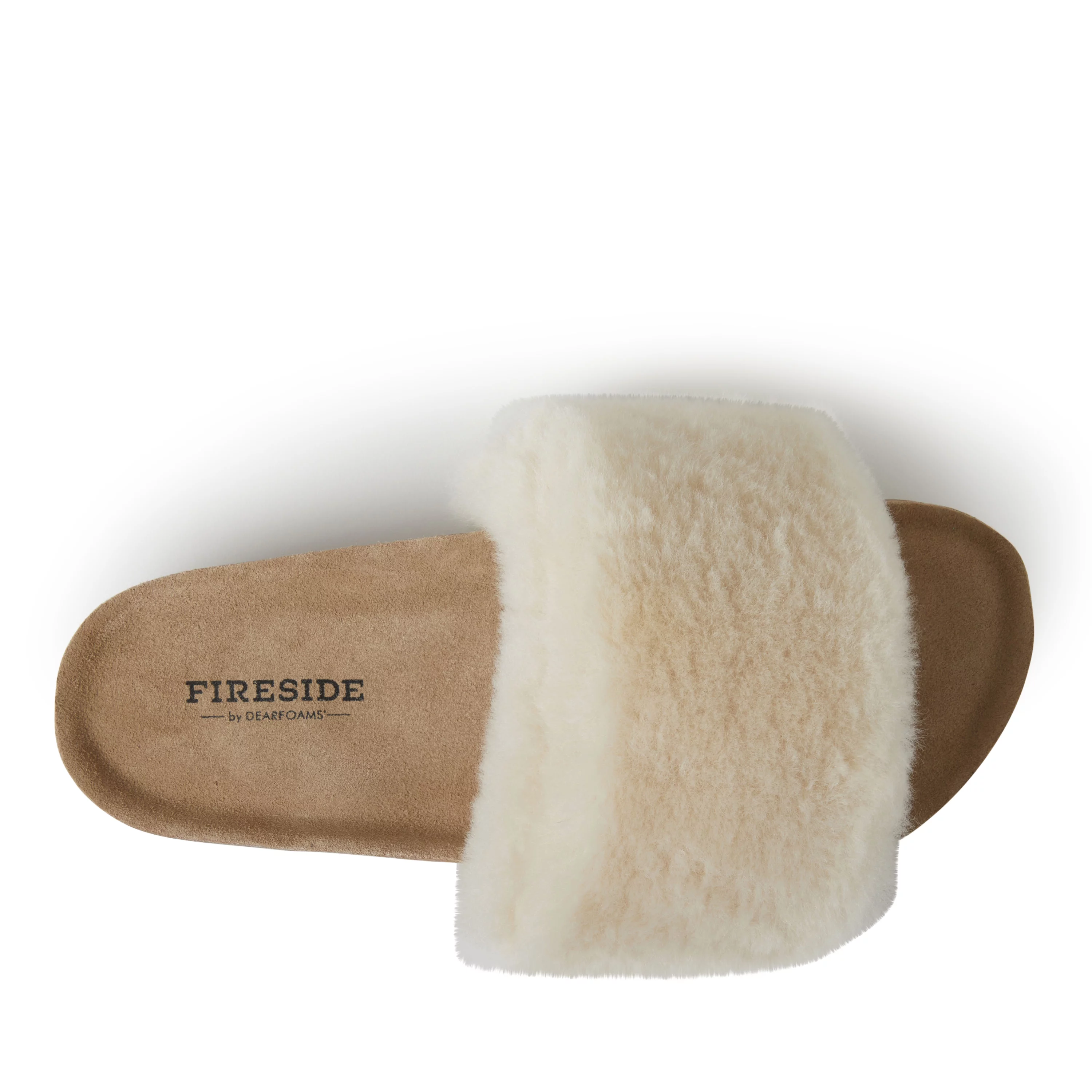 Fireside by Dearfoams Women's Canberra Genuine Shearling Band Footbed Slide Slippers
